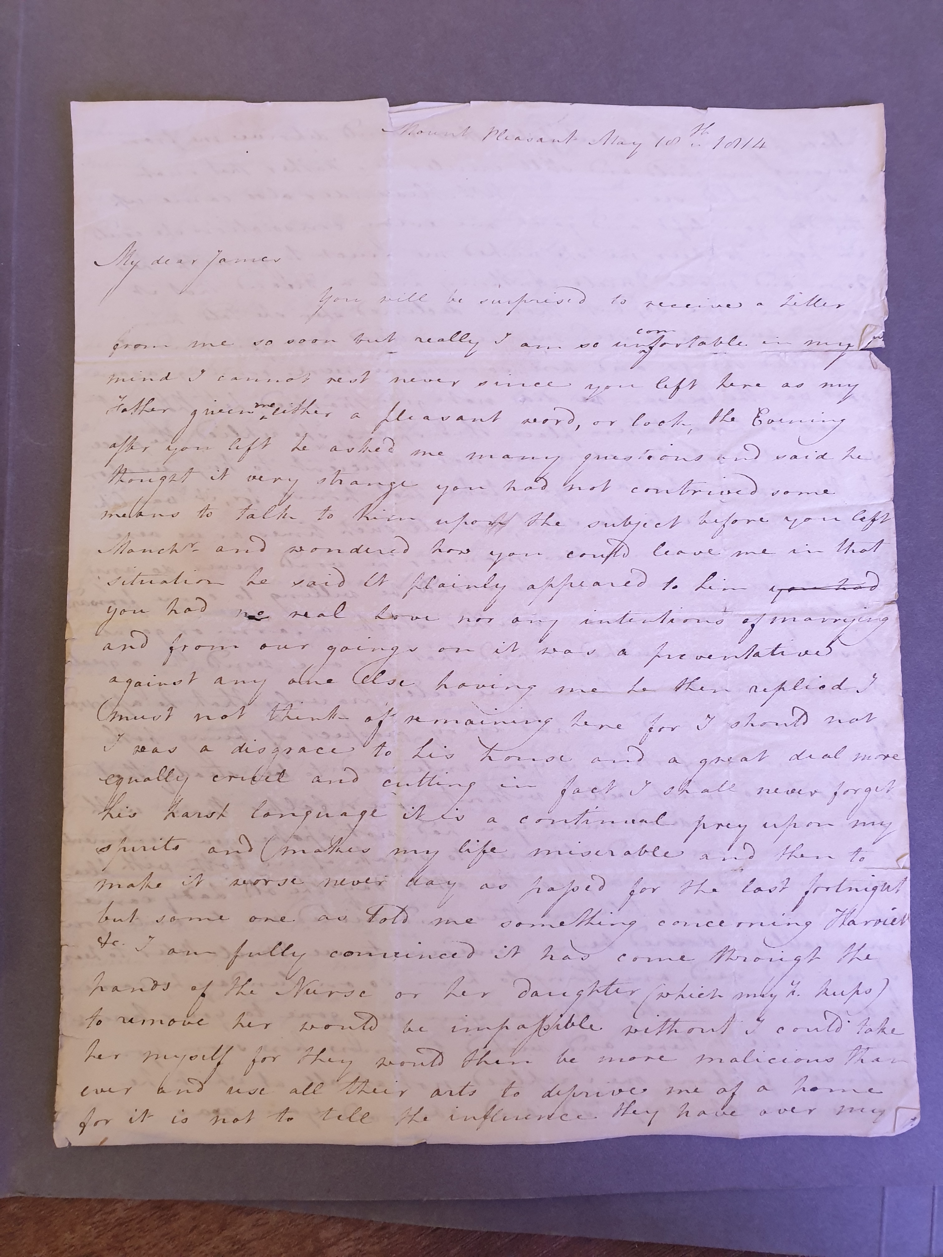 Image #1 of letter: Maria Longsdon to James Longsdon (jnr), 18 May 1814