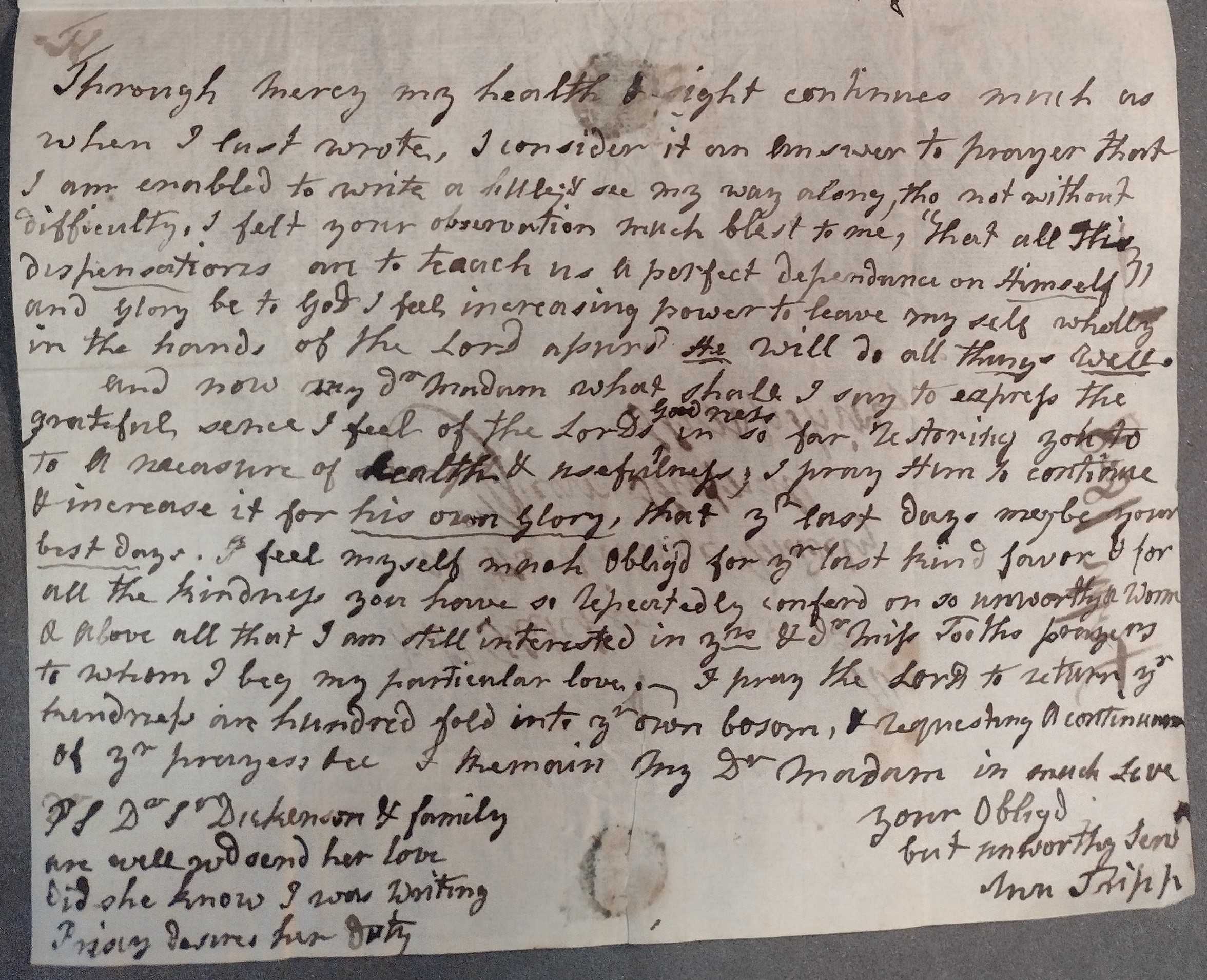 Image #3 of letter: Ann Tripp to Mrs Fletcher, 24 June 1808