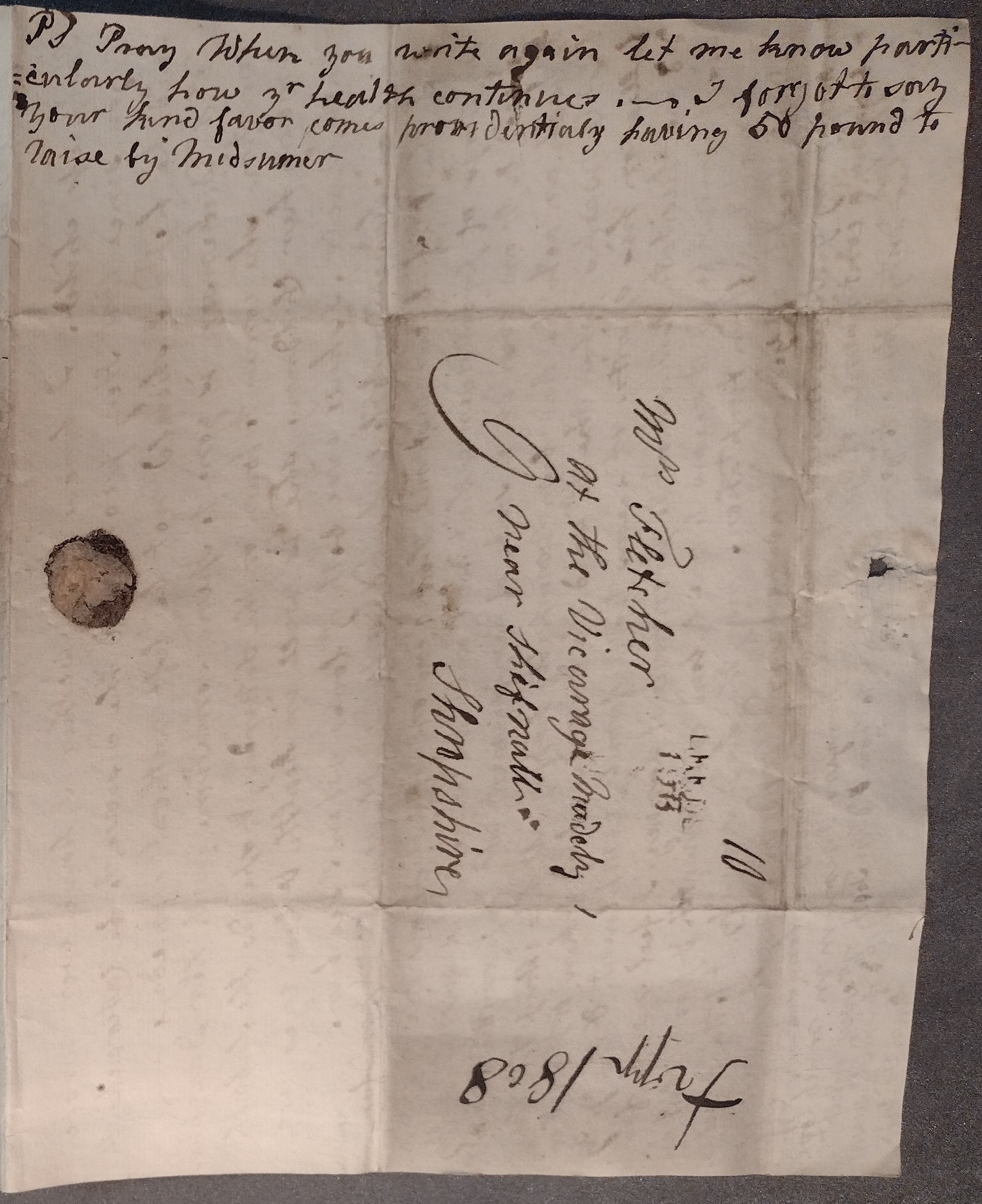 Image #4 of letter: Ann Tripp to Mrs Fletcher, 9 July 1808