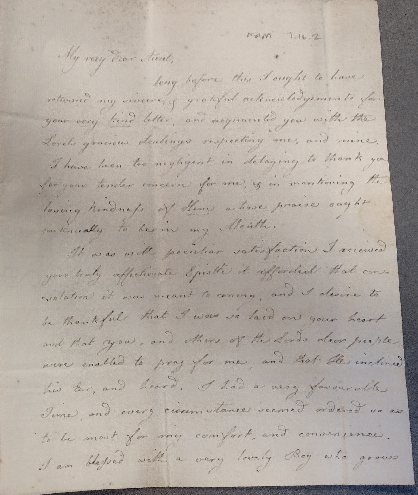 Image #1 of letter: Mary Whittingham to Mary Fletcher, 25 October 1796