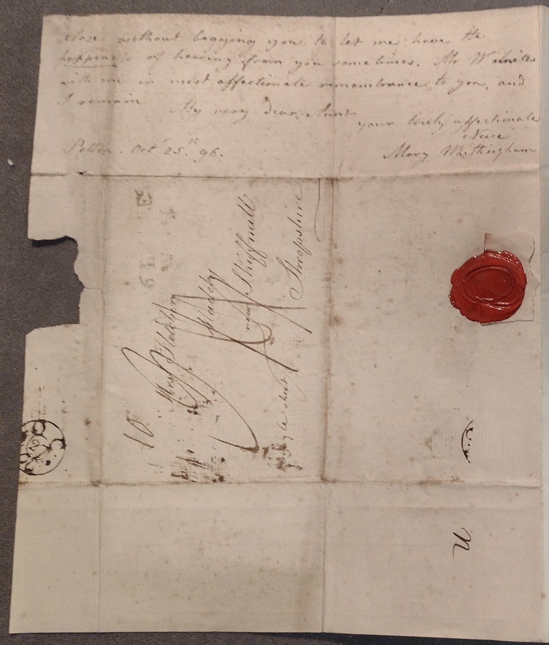 Image #4 of letter: Mary Whittingham to Mary Fletcher, 25 October 1796