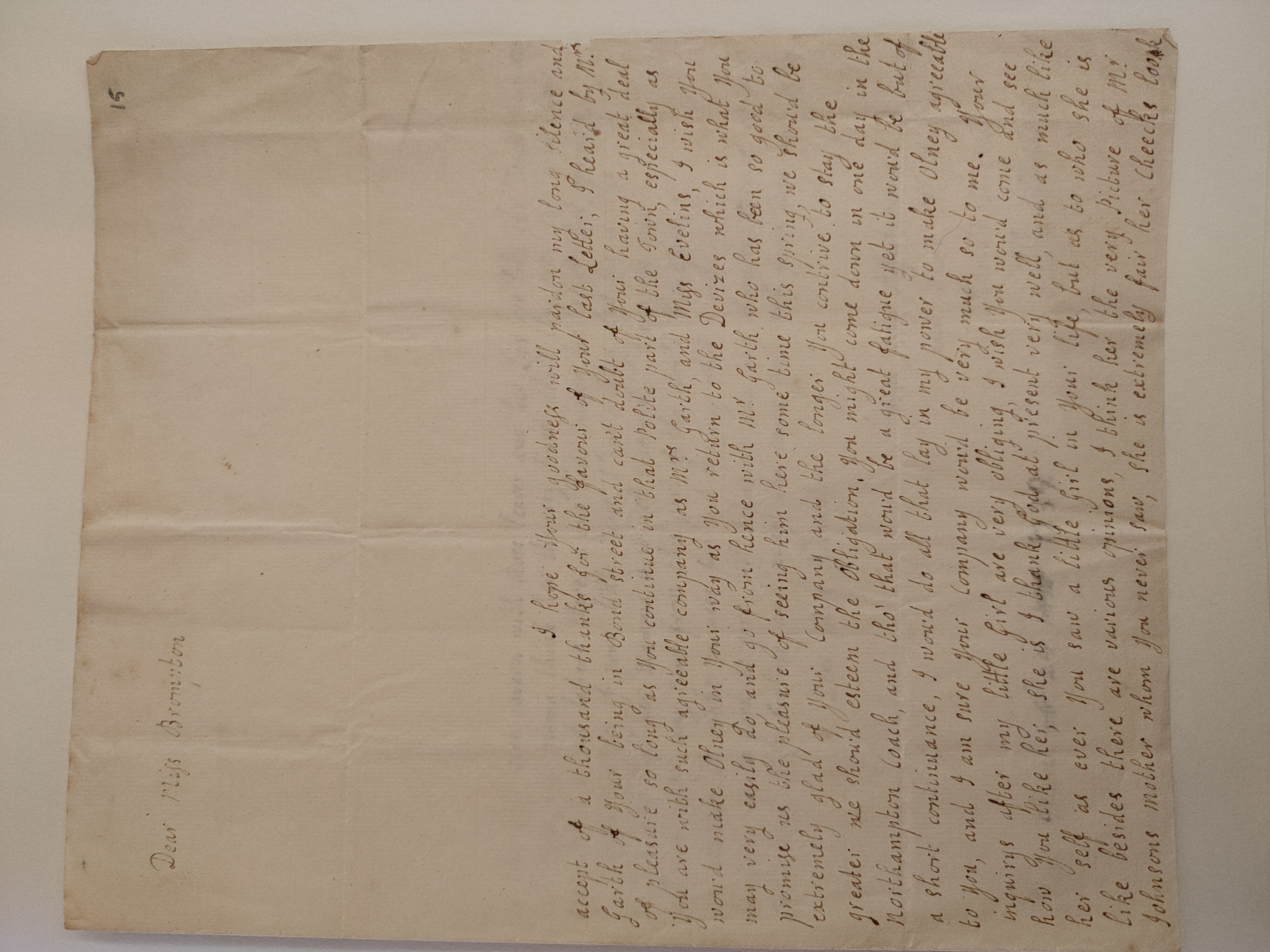 Image #1 of letter: Jane Johnson to Miss Brompton, 24 Mar 1739