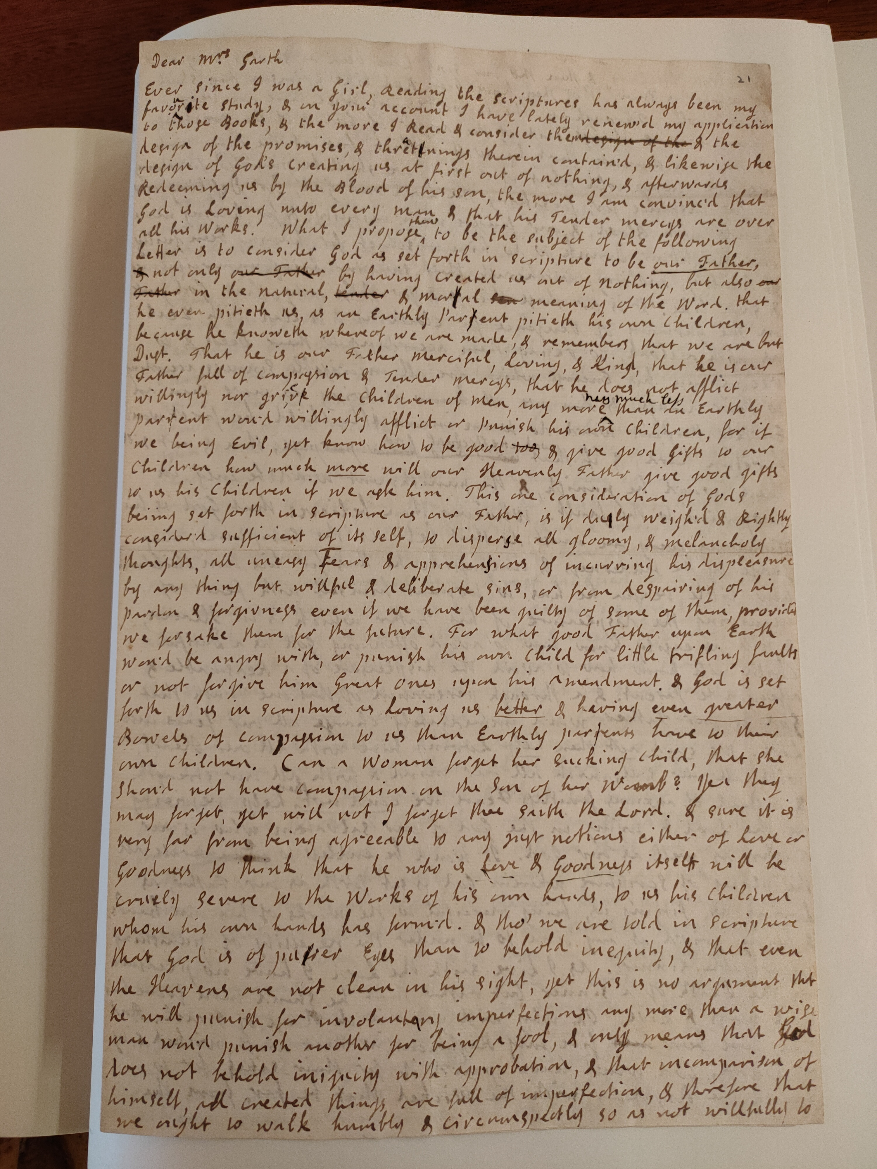 Image #1 of letter: Jane Johnson to Mrs Garth, 8 July 1742
