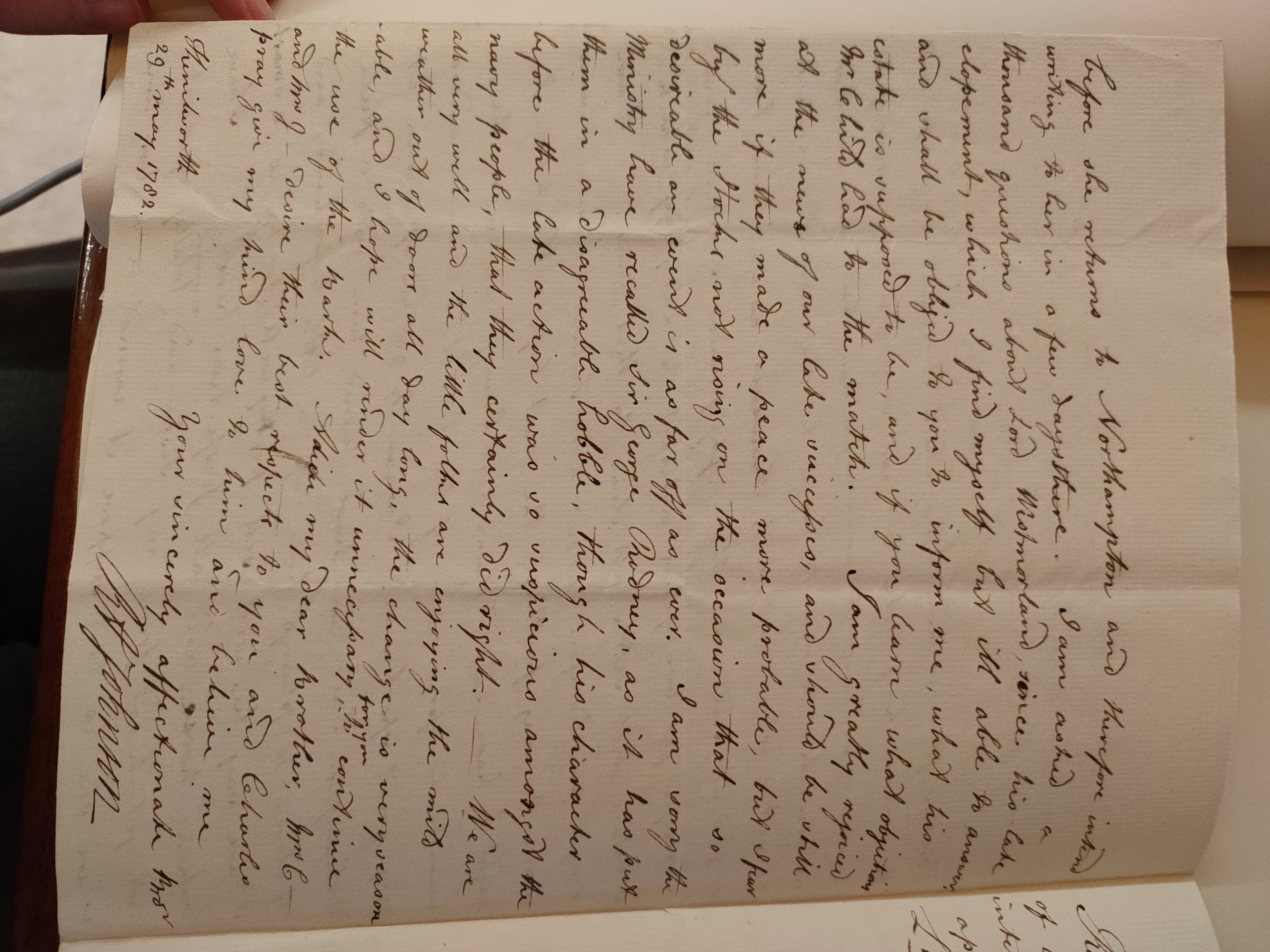 Image #2 of letter: Robert Augustus Johnson to George William Johnson, 29 May 1782