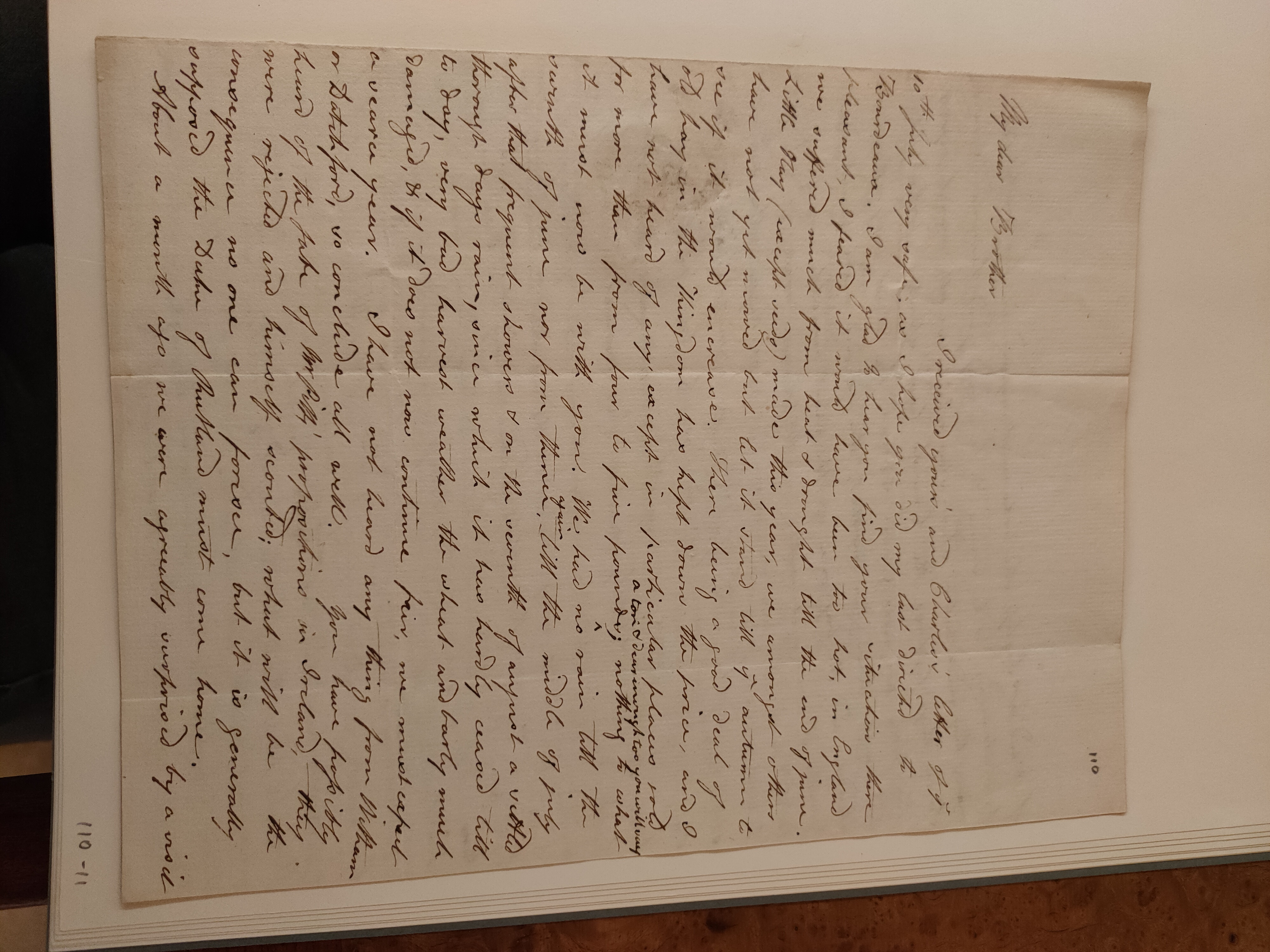 Image #1 of letter: Robert Augustus Johnson to George William Johnson, 28 August 1785
