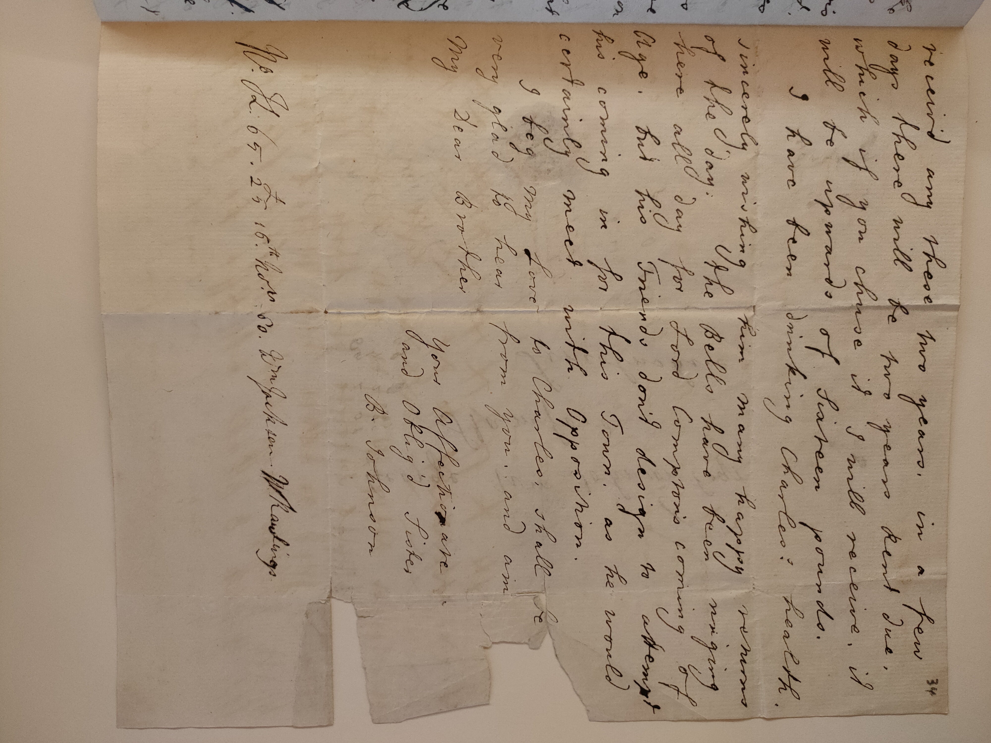 Image #3 of letter: Barbara Johnson to George William Johnson, 21 March 1780