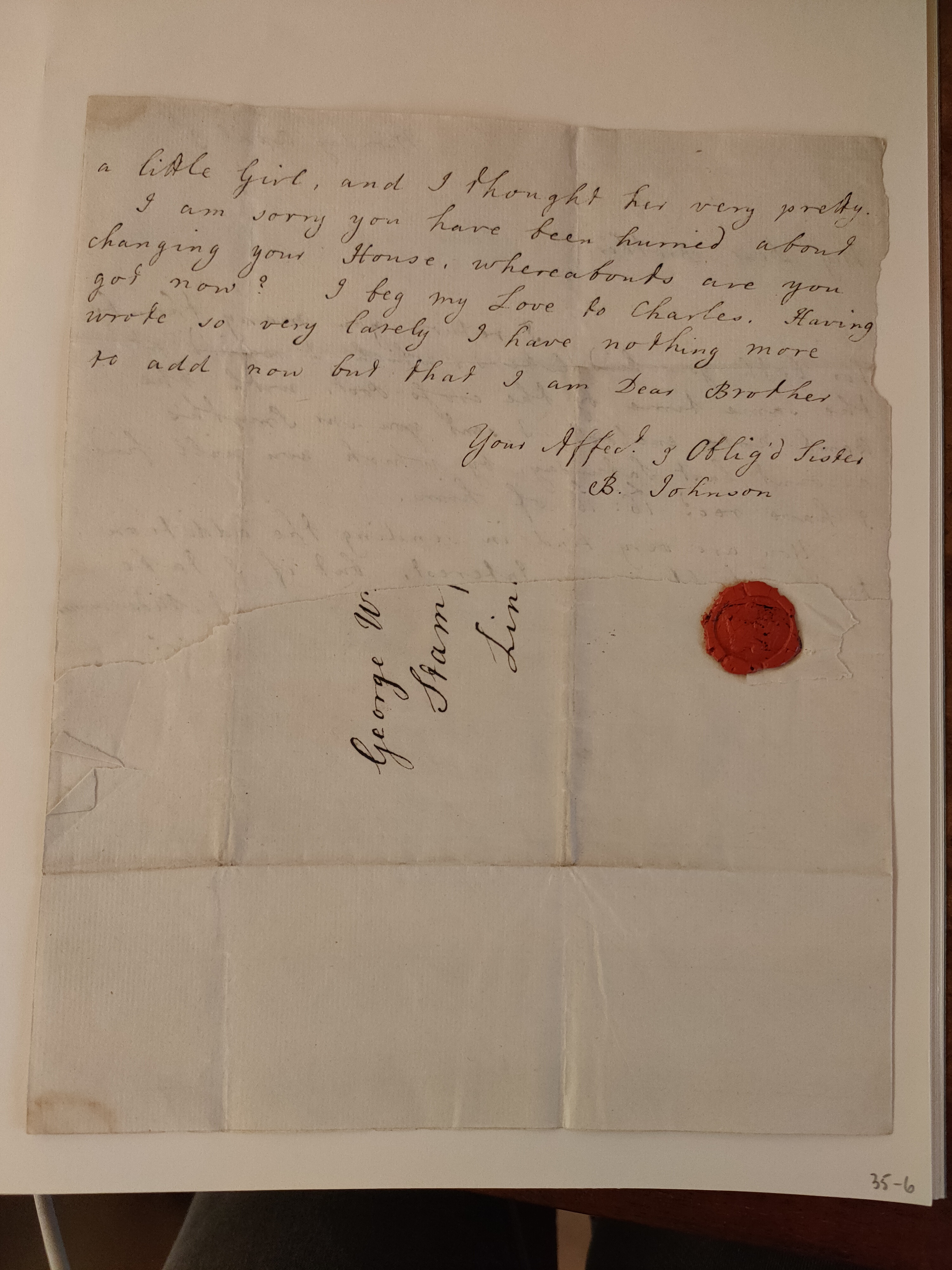 Image #3 of letter: Barbara Johnson to George William Johnson, 9 April 1780