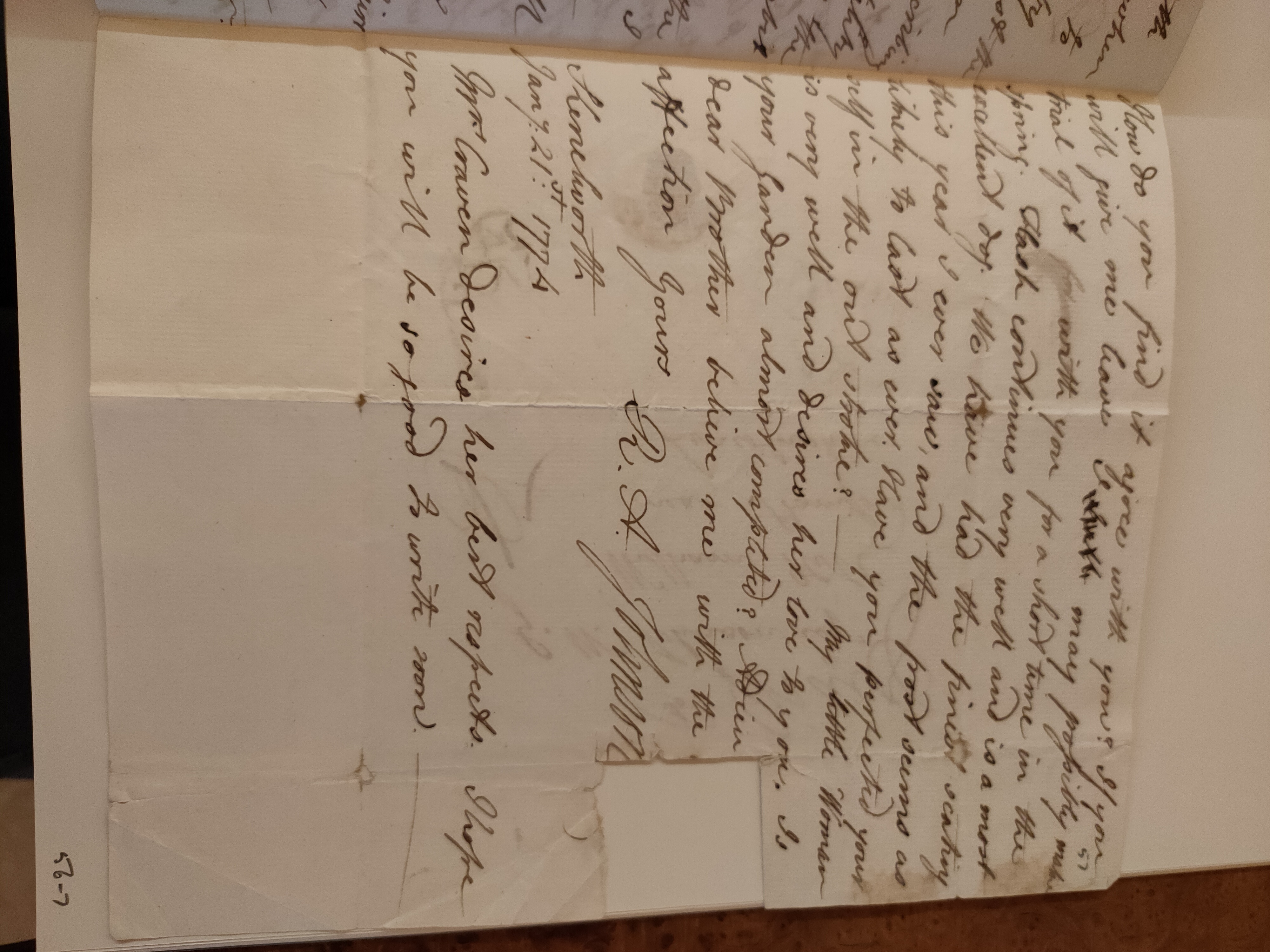 Image #3 of letter: Robert Augustus Johnson to George William Johnson, 21 January 1774