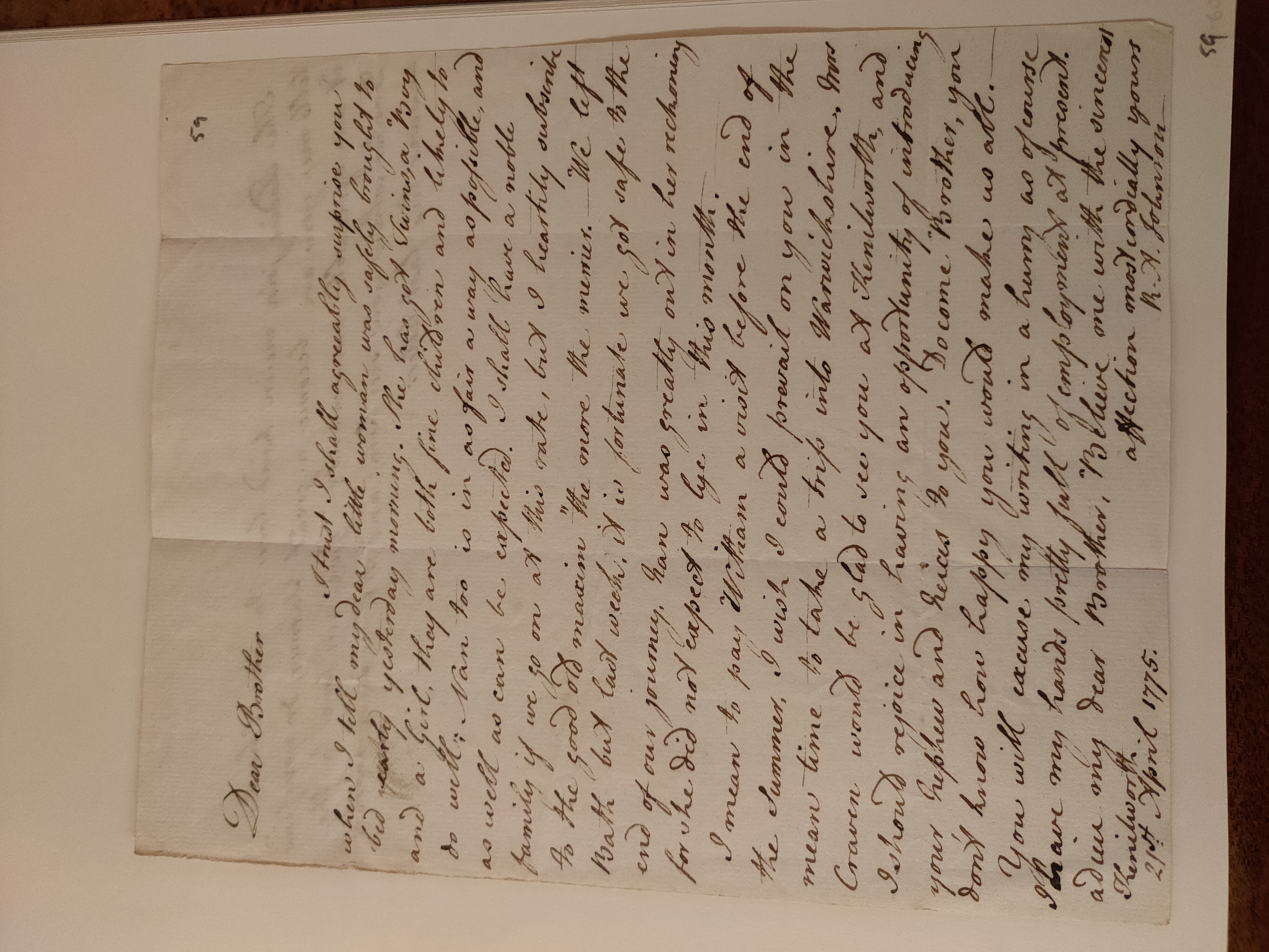 Image #1 of letter: Robert Augustus Johnson to George William Johnson, 21 April 1775