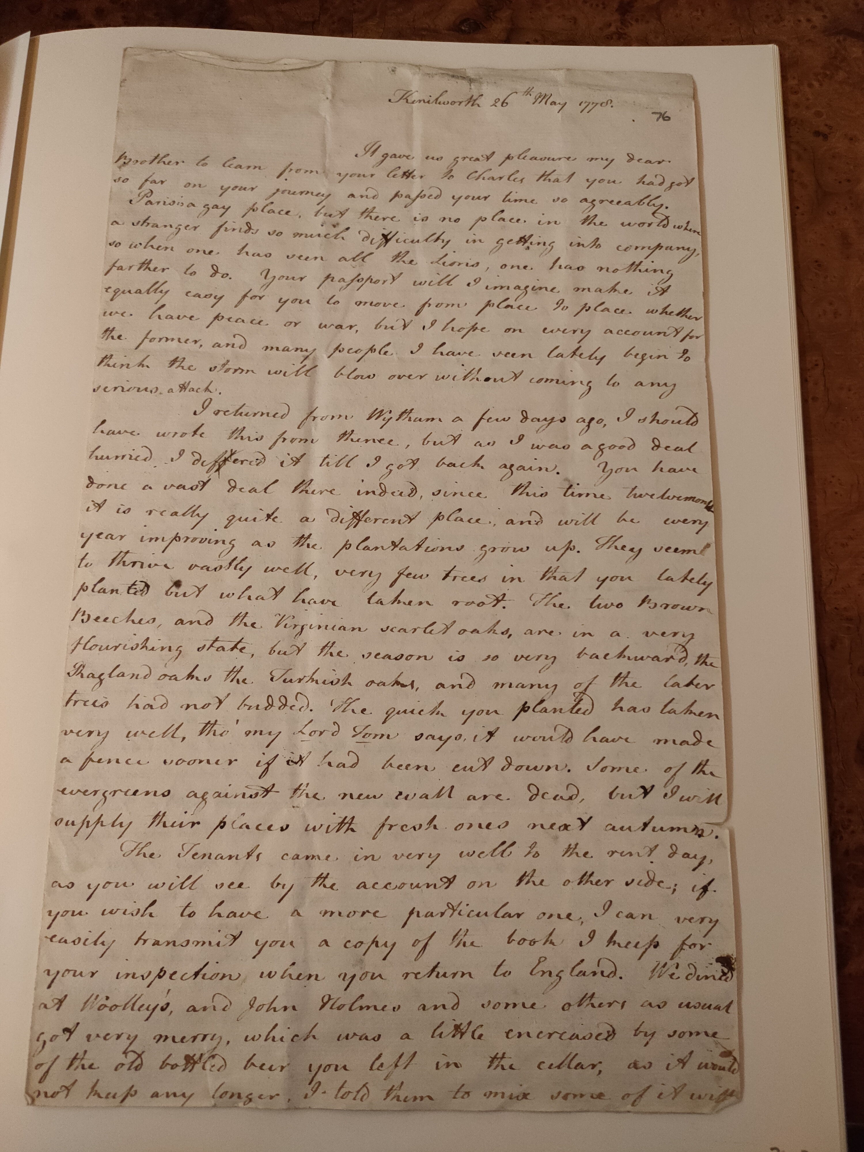 Image #1 of letter: Robert Augustus Johnson to George William Johnson, 26 May 1778