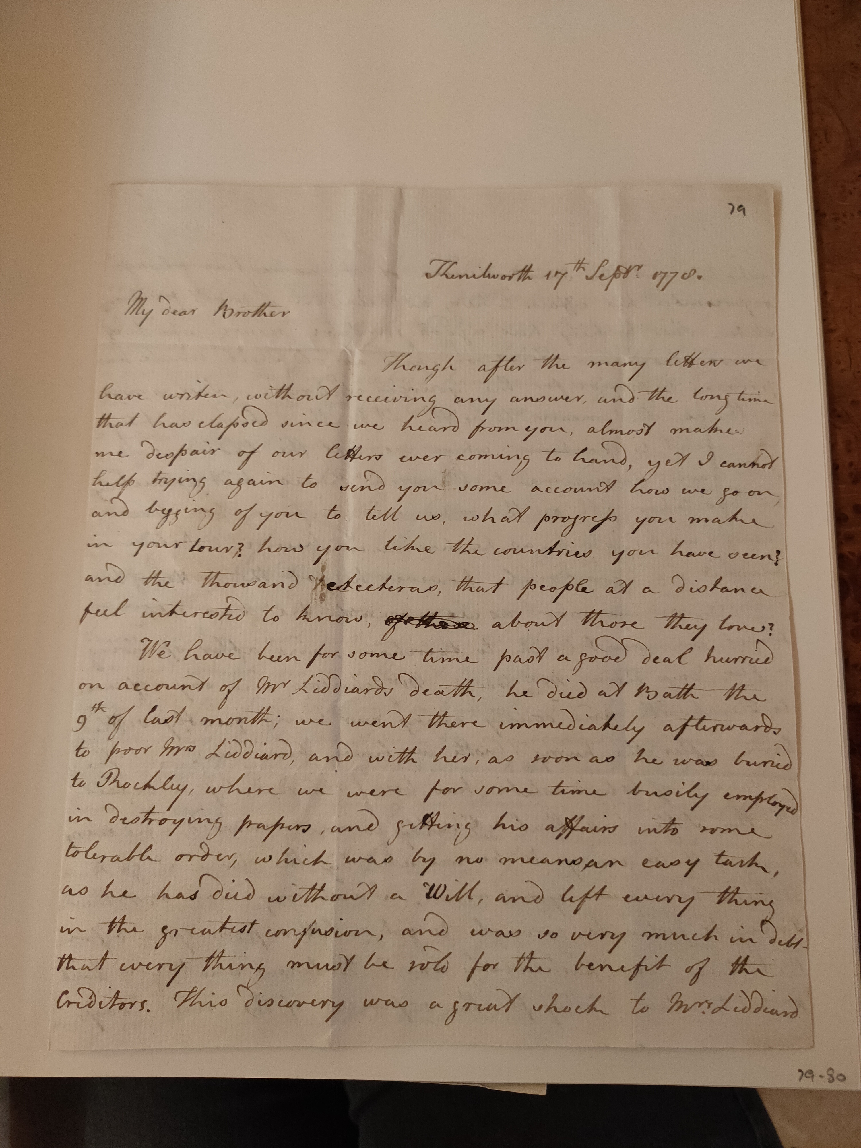 Image #1 of letter: Robert Augustus Johnson to George William Johnson, 17 September 1778