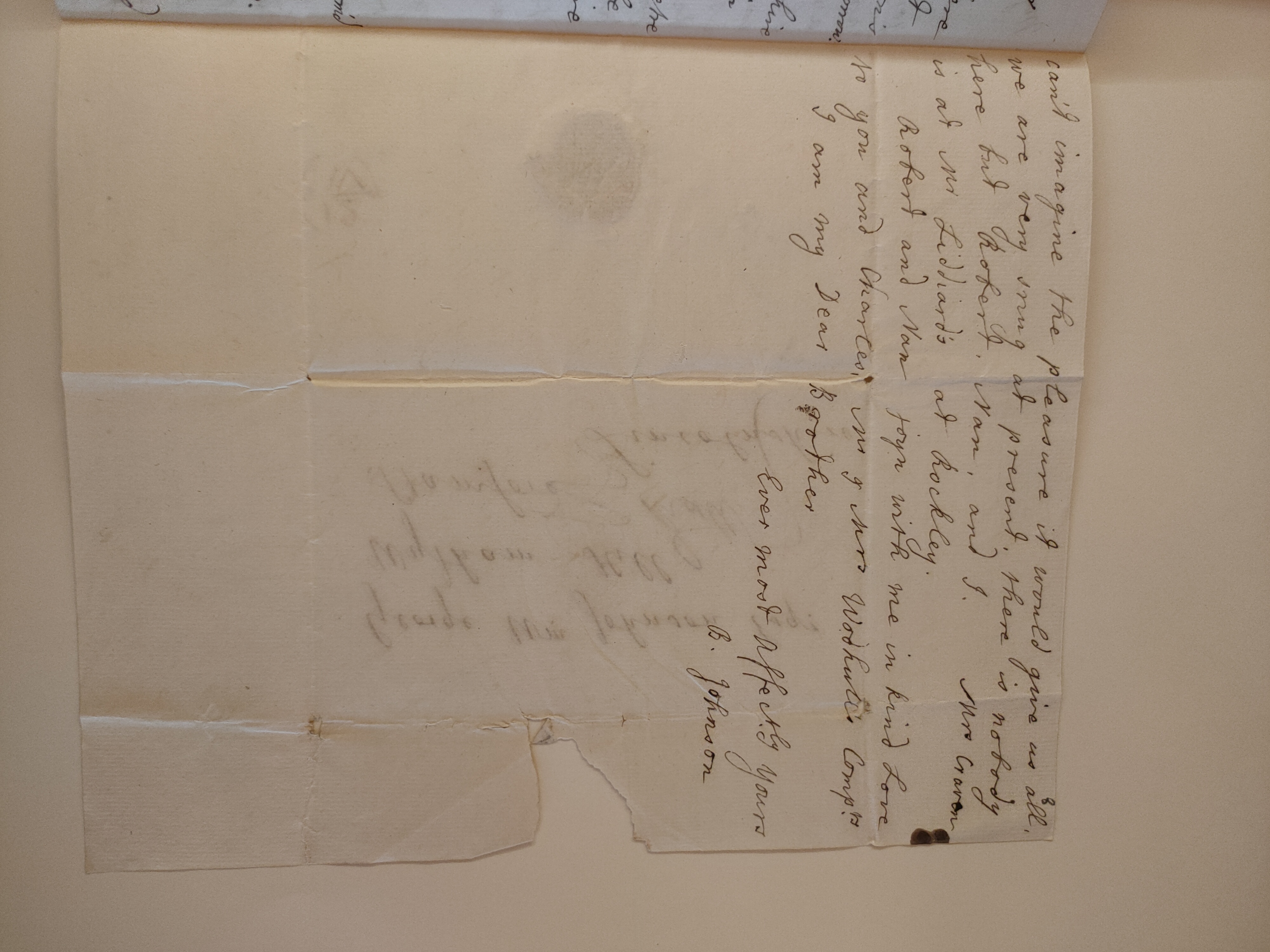 Image #3 of letter: Barbara Johnson to George William Johnson, 10 August 1773