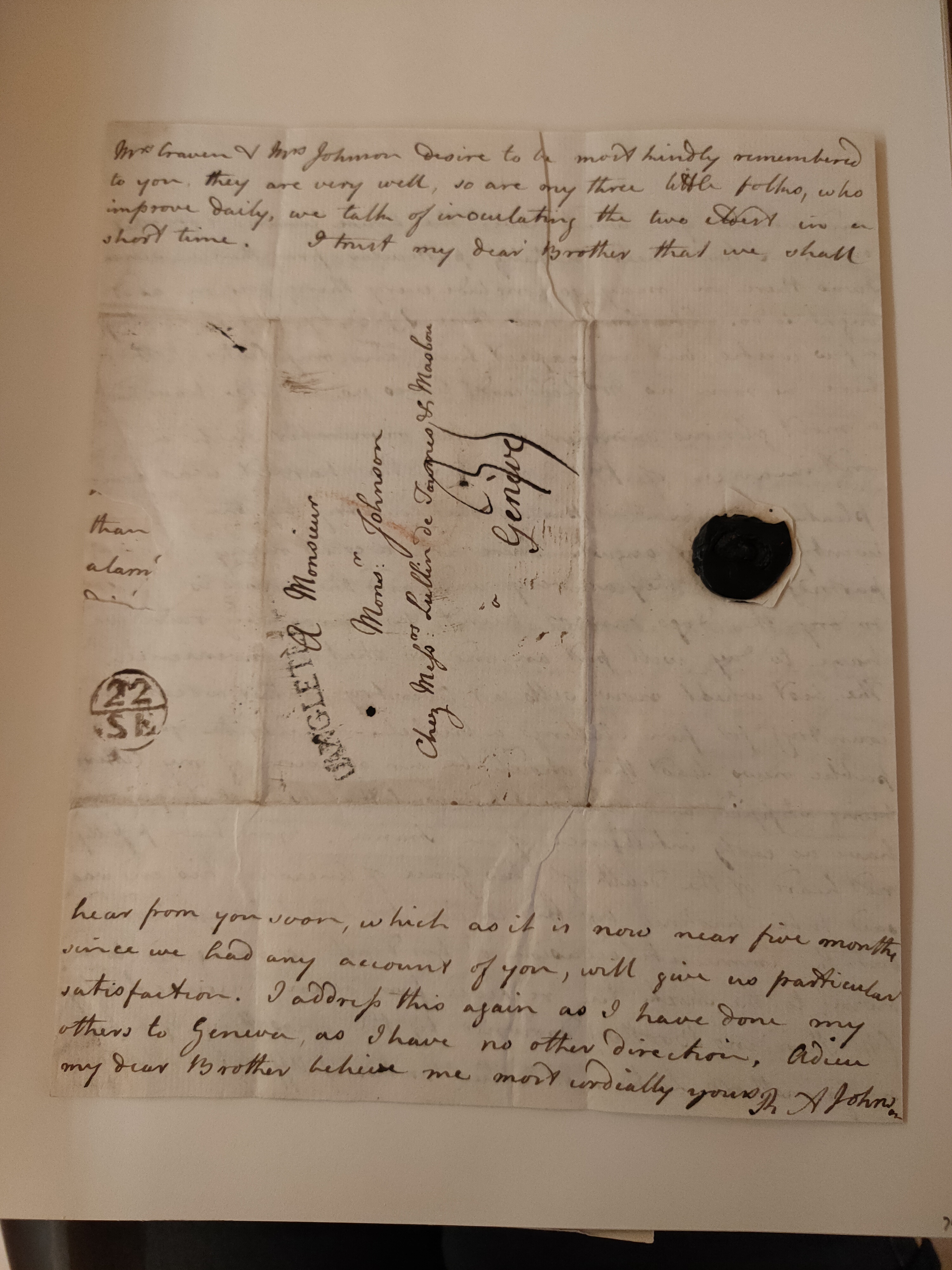 Image #4 of letter: Robert Augustus Johnson to George William Johnson, 17 September 1778