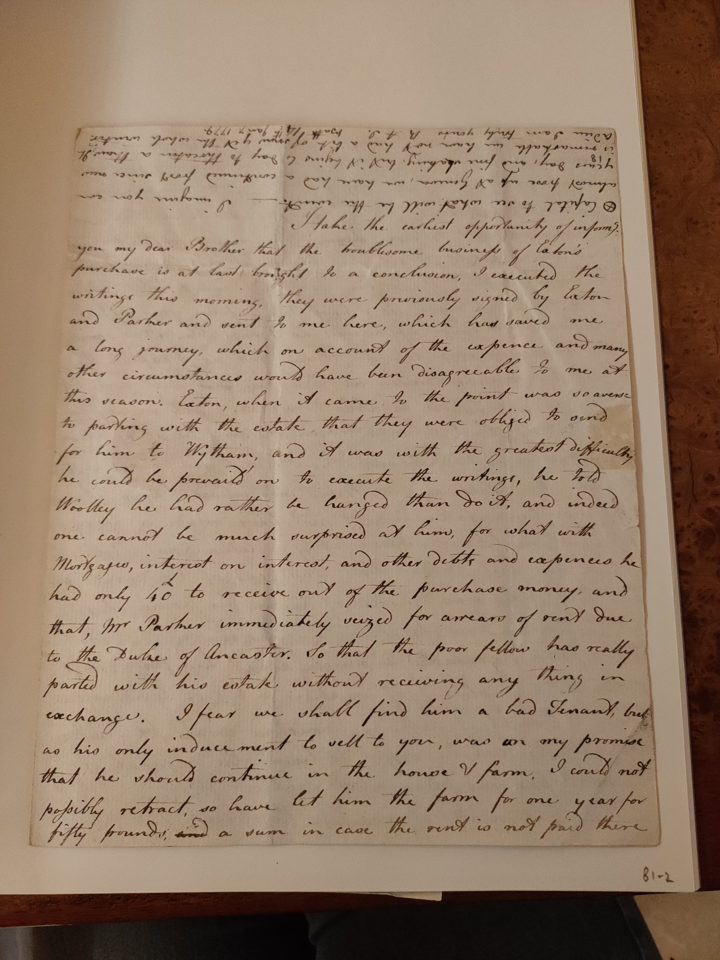 Image #1 of letter: Robert Augustus Johnson to George William Johnson, 14 January 1779