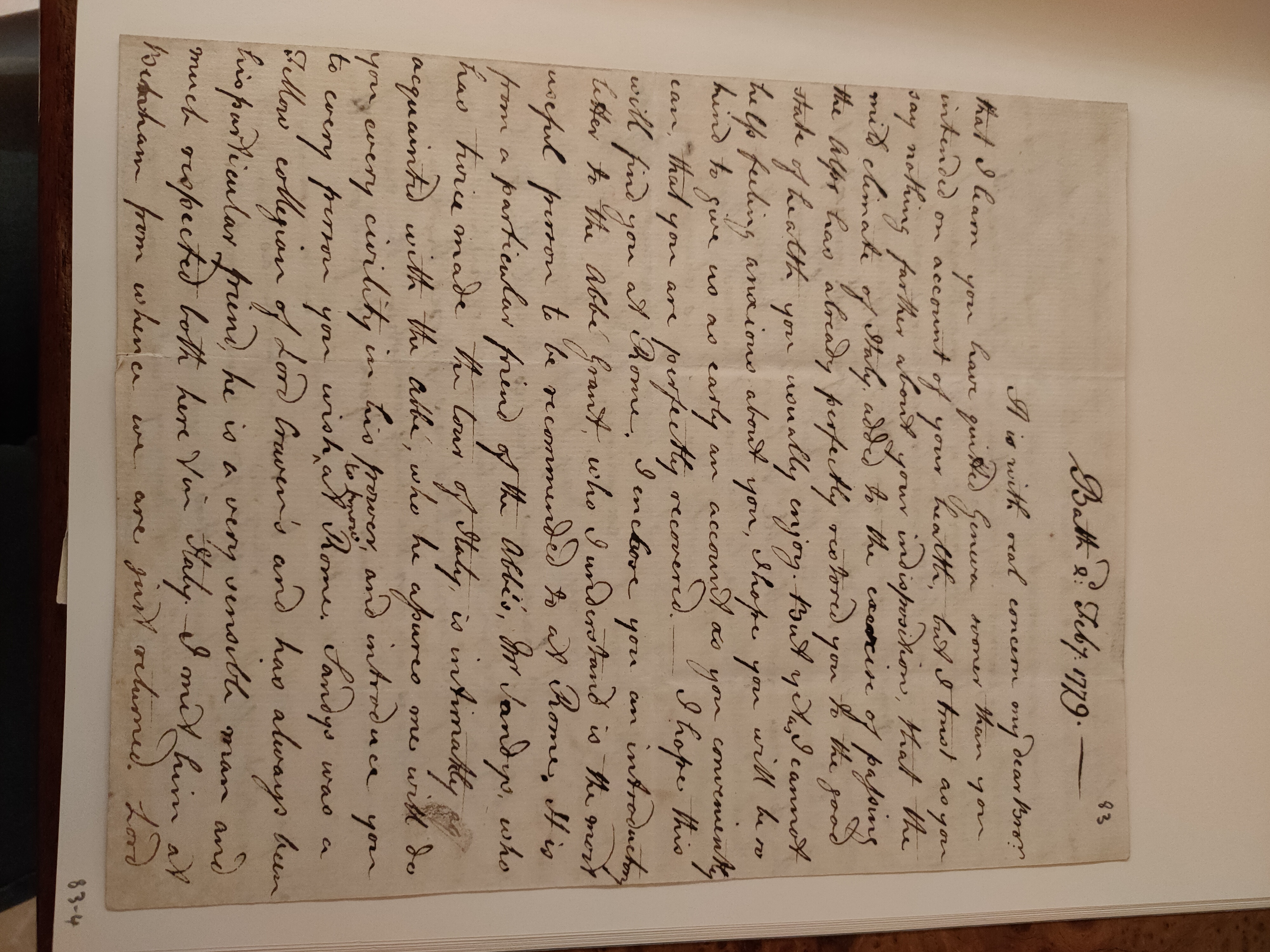 Image #1 of letter: Robert Augustus Johnson to George William Johnson, 2 February 1779
