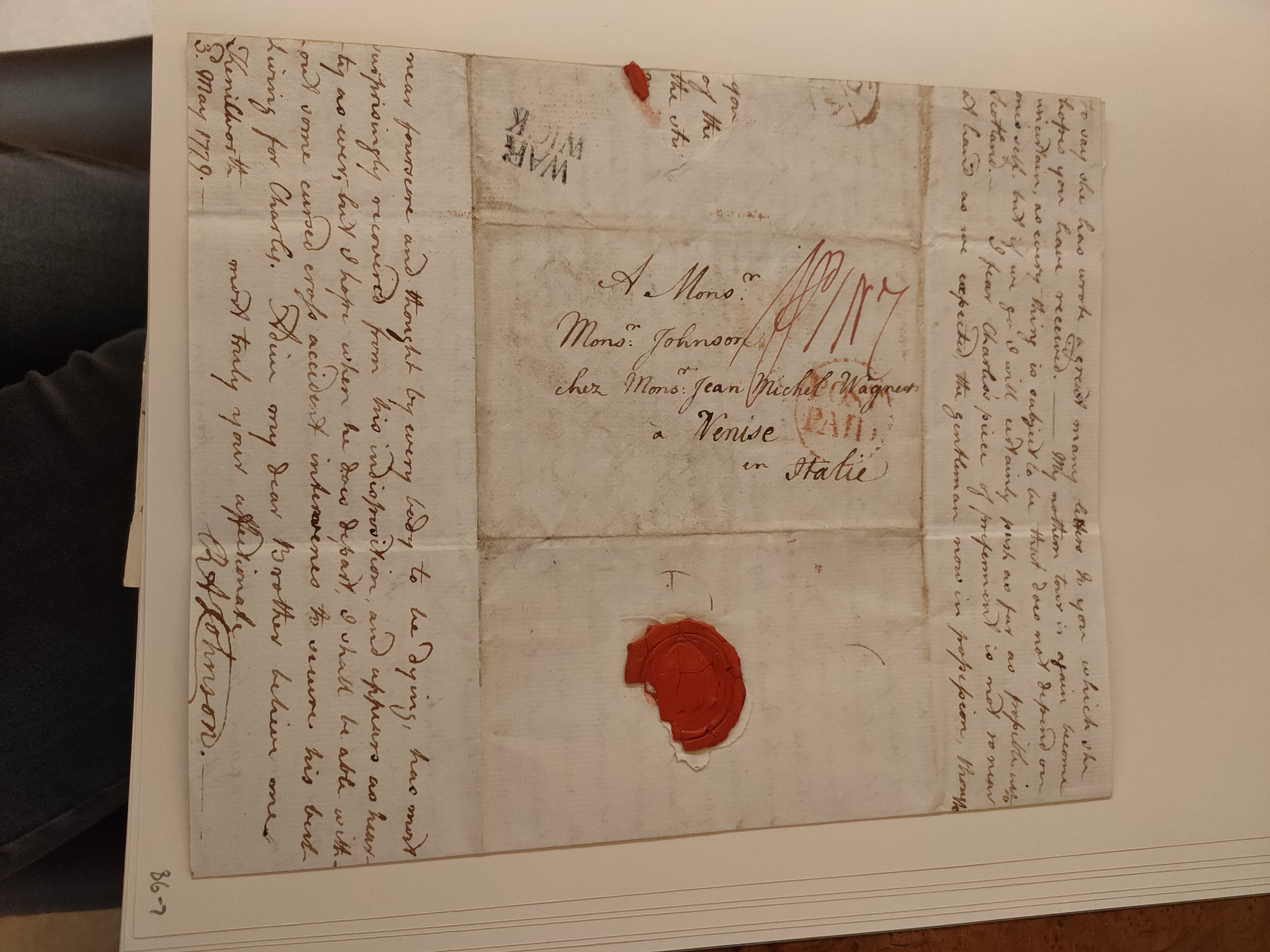 Image #4 of letter: Robert Augustus Johnson to George William Johnson, 3 May 1779