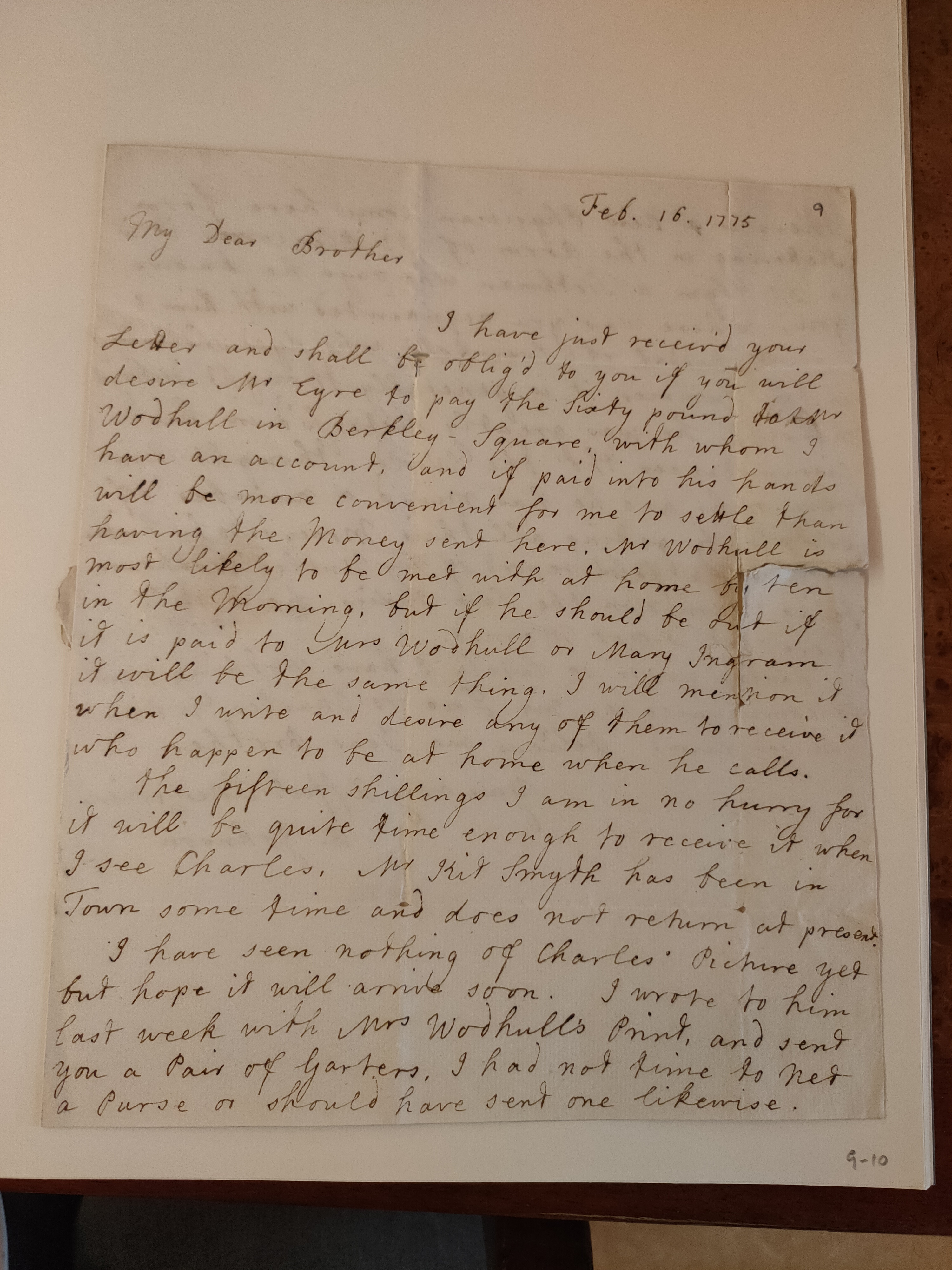Image #1 of letter: Barbara Johnson to George William Johnson, 16 February 1775