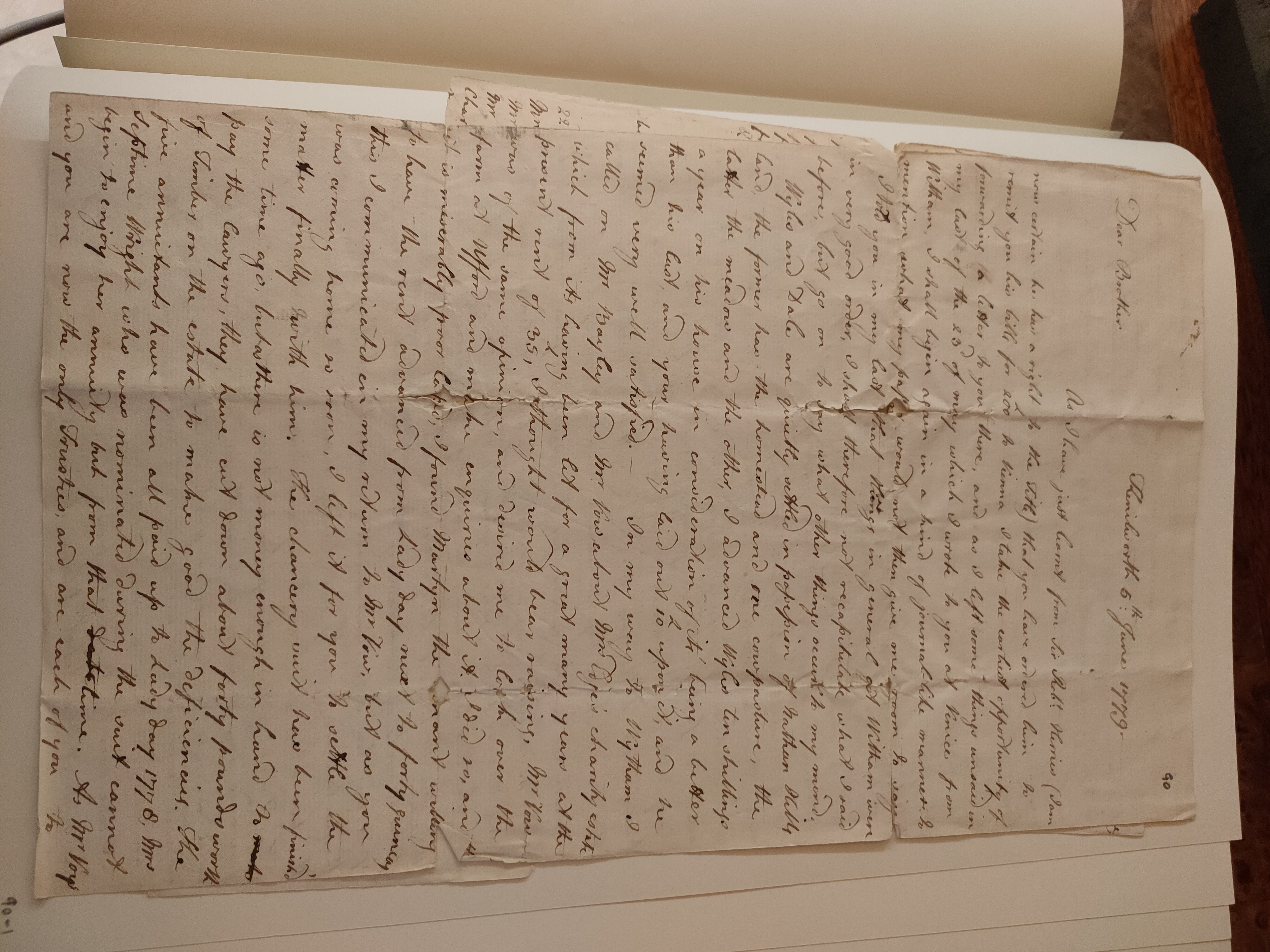 Image #1 of letter: Robert Augustus Johnson to George William Johnson, 6 June 1779