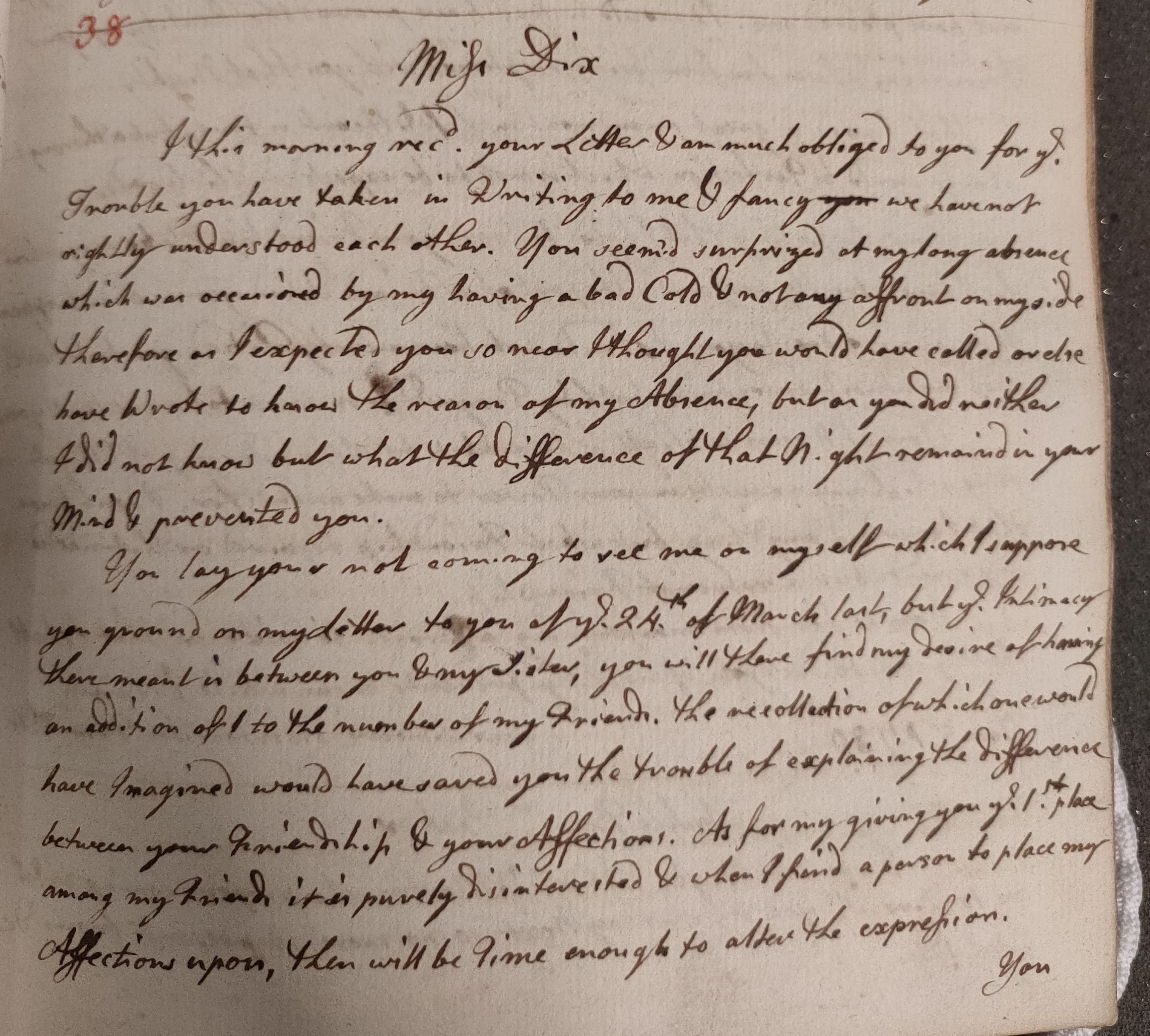 Image #1 of letter: Edward Baker to Polly Dix, 5 January 1780