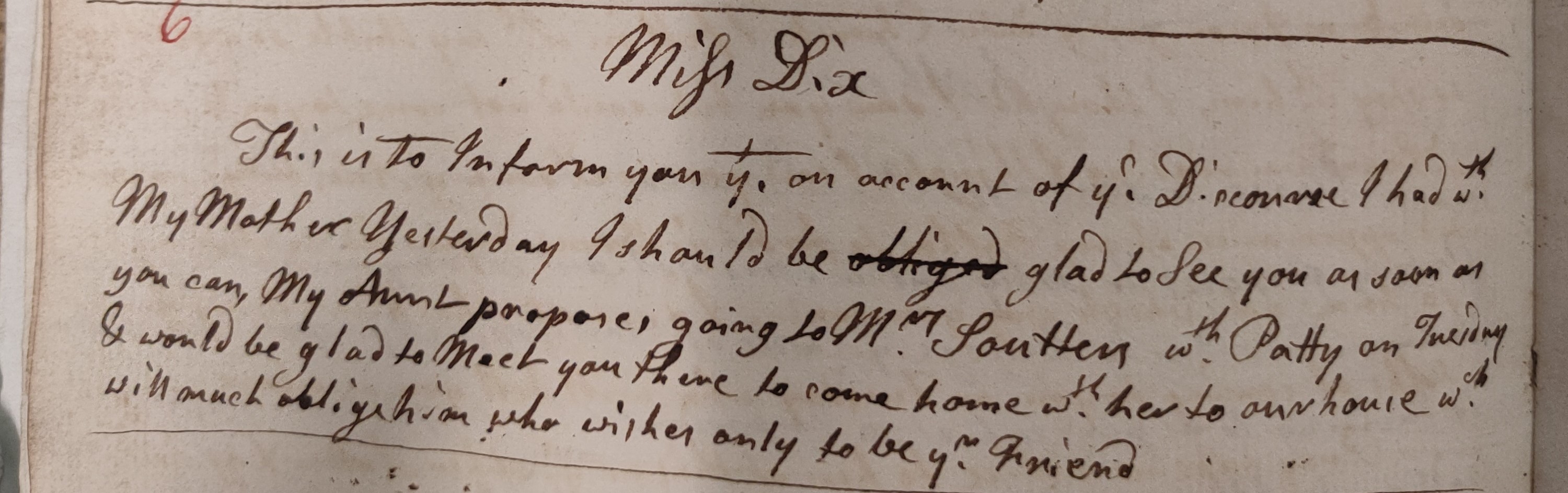 Image #1 of letter: Edward Baker to Polly Dix, n.d.