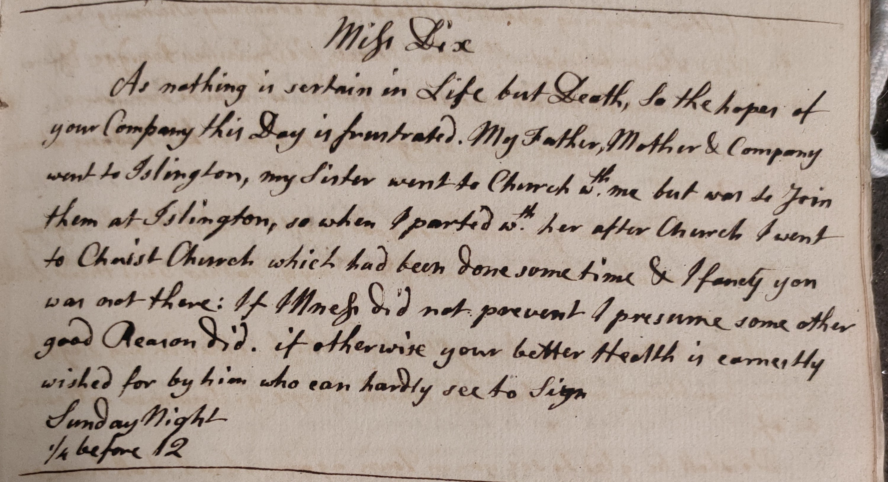 Image #1 of letter: Edward Baker to Polly Dix, n.d.