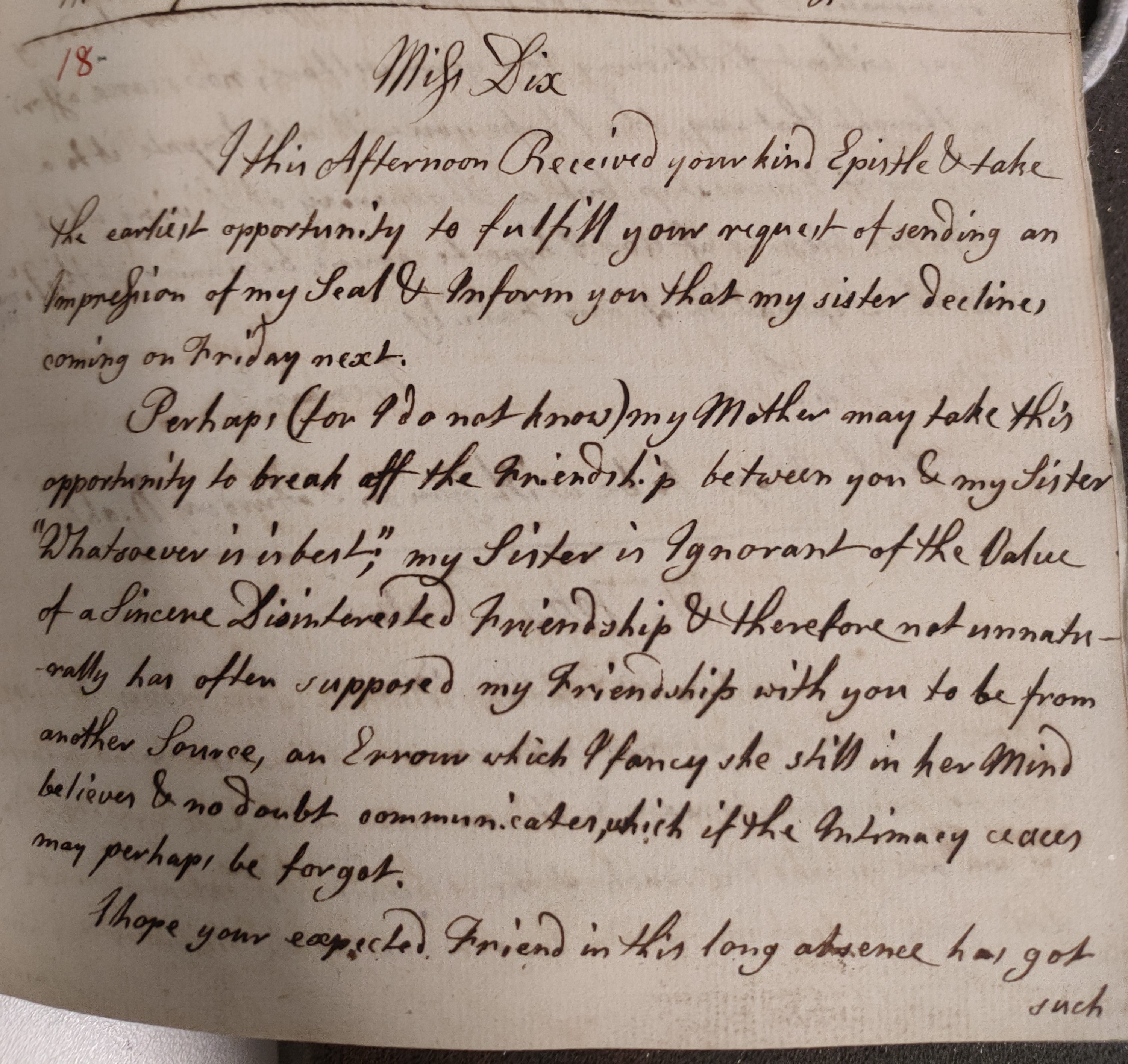 Image #1 of letter: Edward Baker to Polly Dix, 24 March 1779