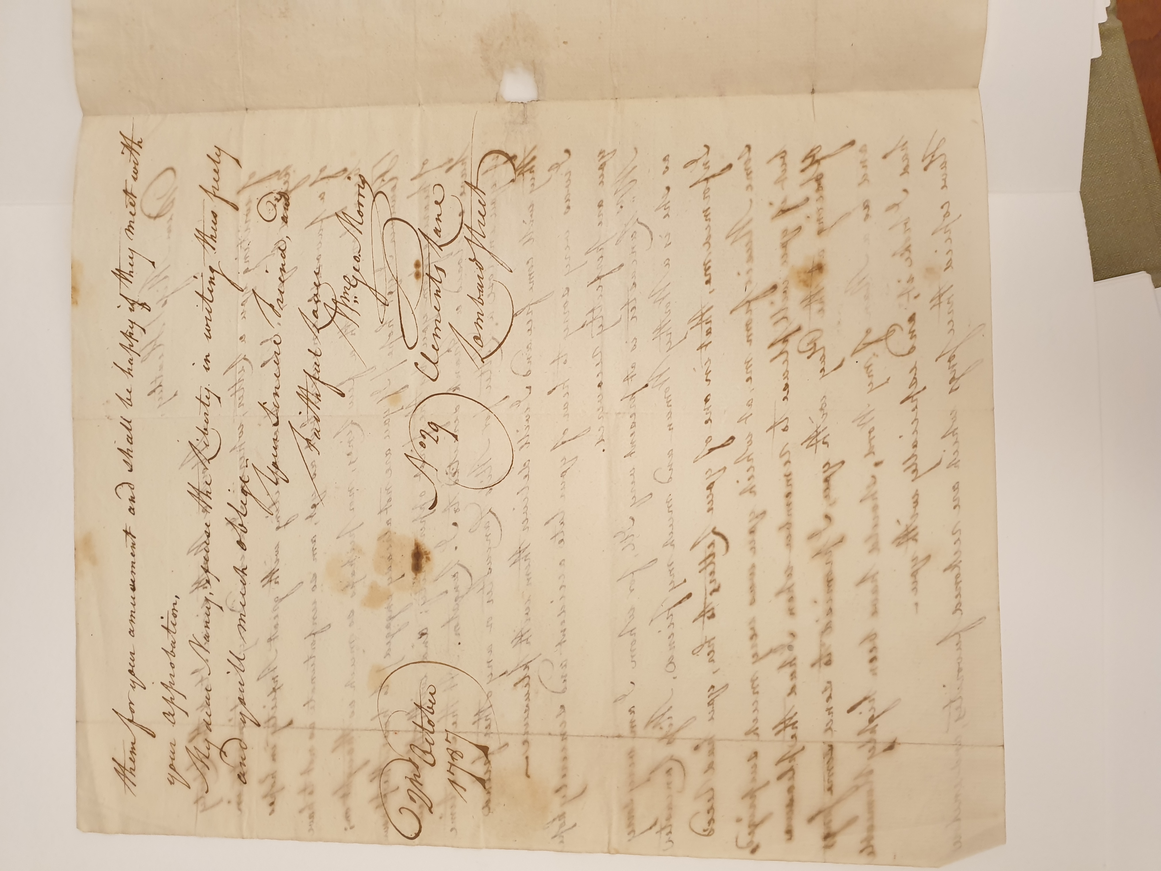 Image #2 of letter: William George Morris to Ann Heatley, 2 October 1787