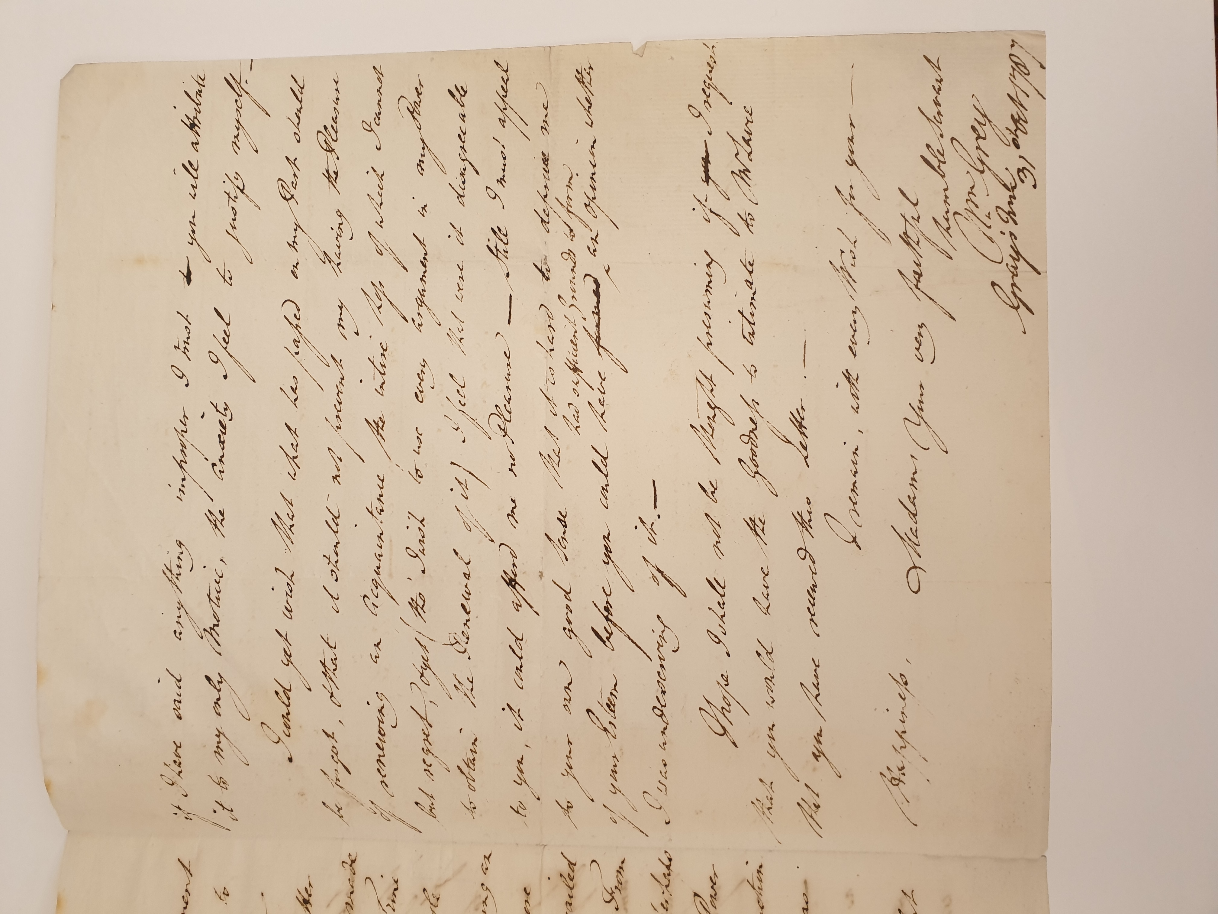 Image #3 of letter: William Grey to Ann Heatley, 31 October 1787