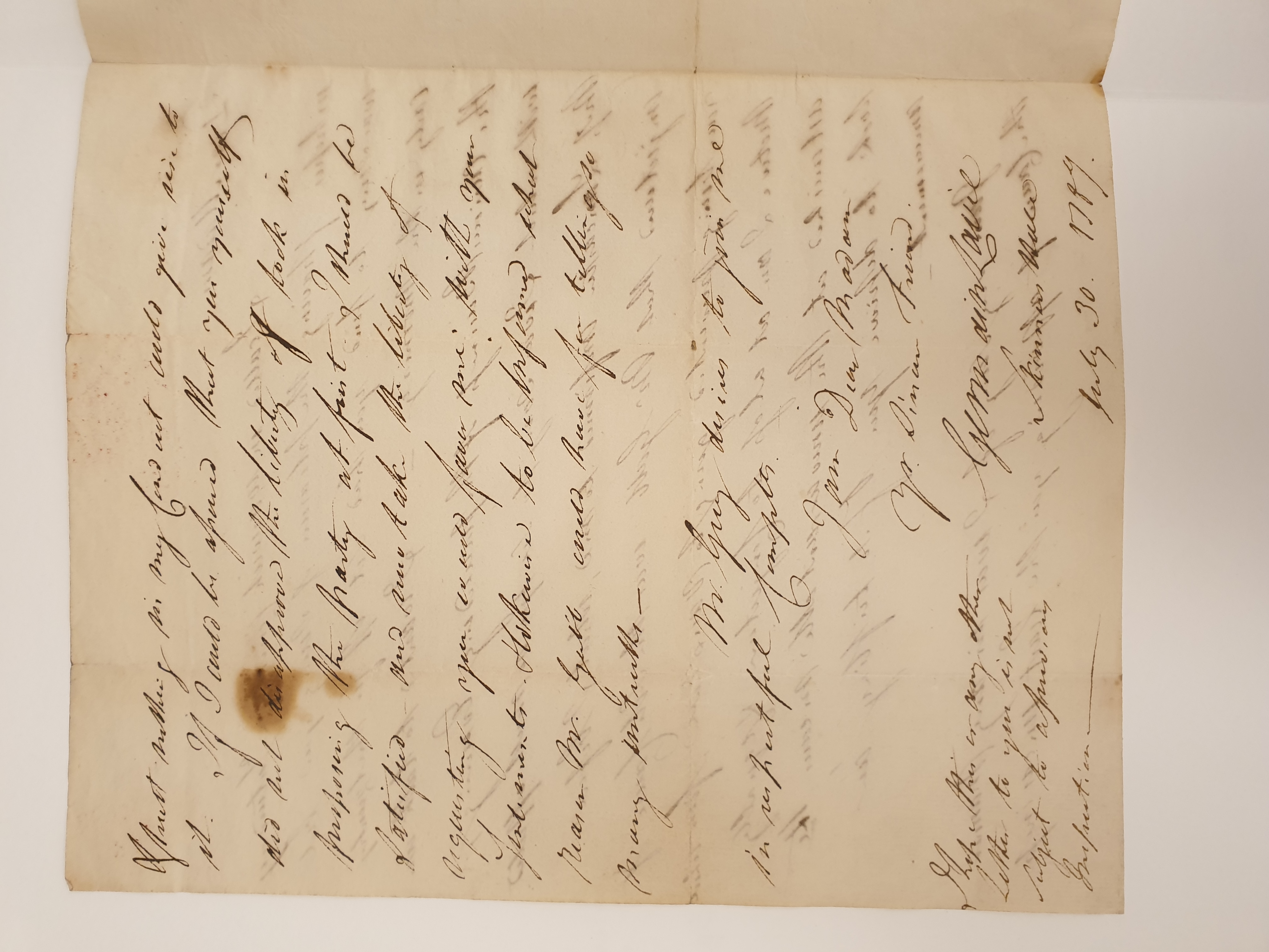 Image #2 of letter: Germain Lavie to Ann Heatley, 30 July 1789