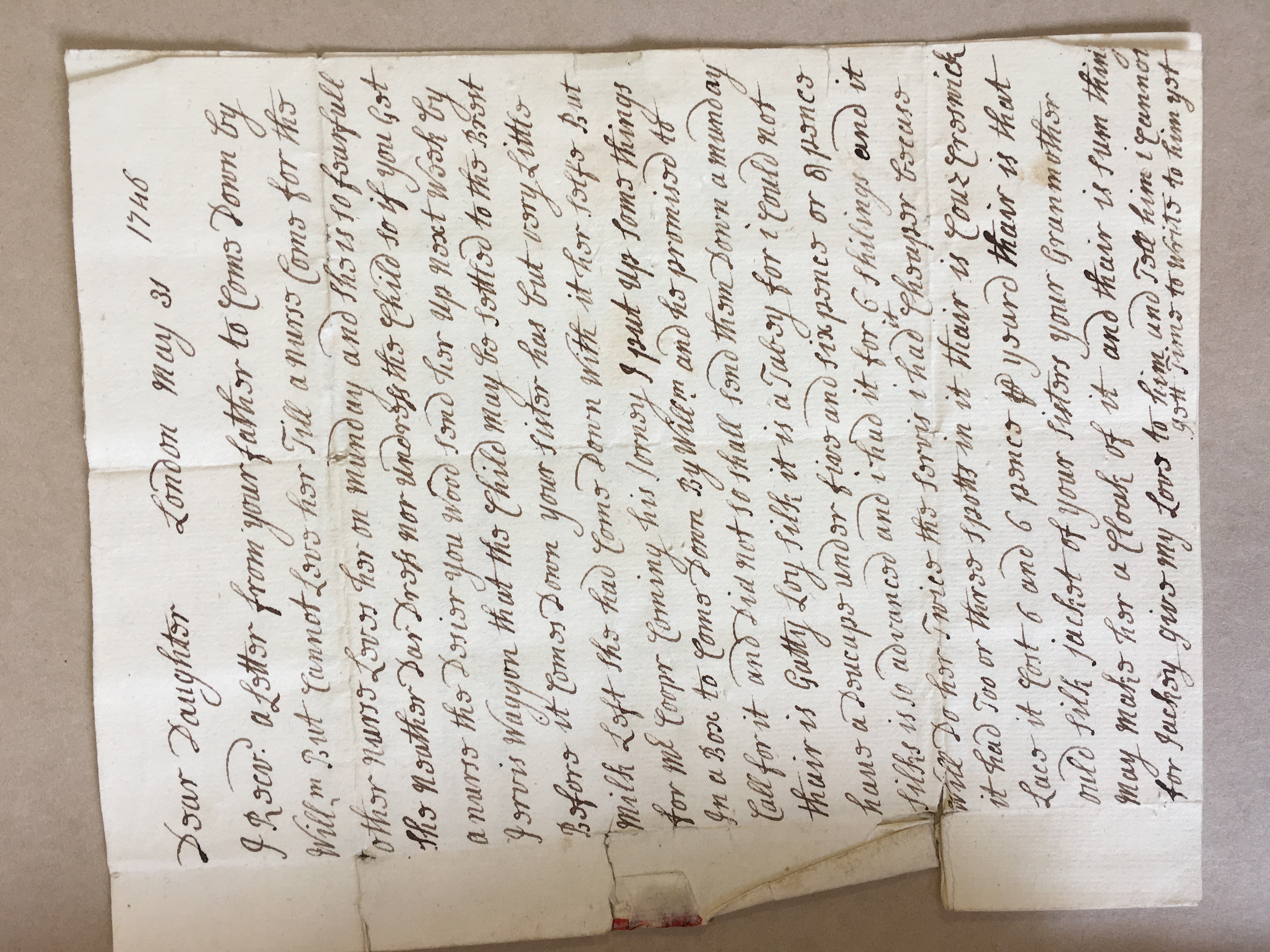 Image #1 of letter: Dorothy Wright to Catherine Elliott, 31 May 1746