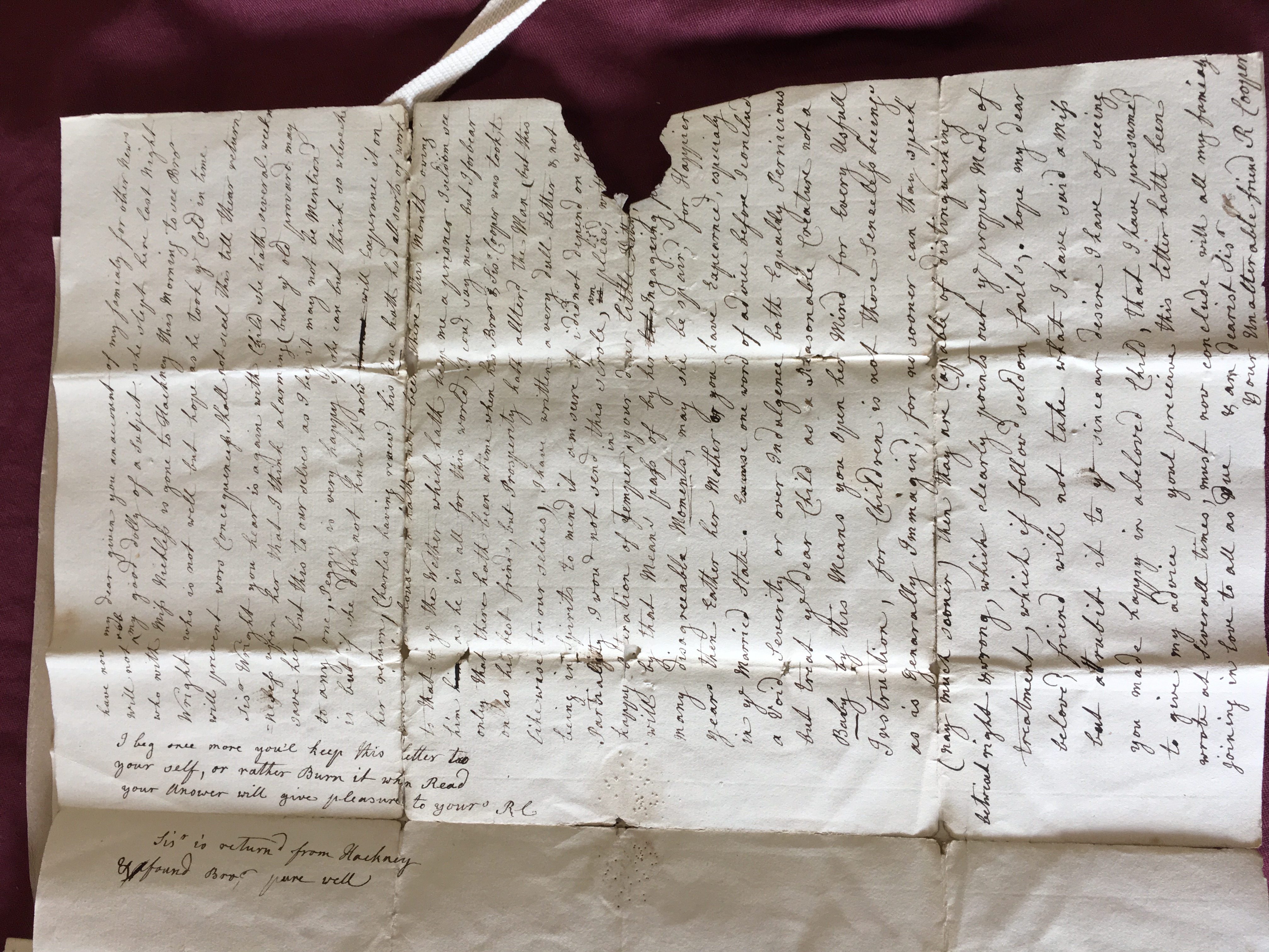 Image #2 of letter: Rebecca Cooper to Catherine Elliott, 13 February 1777