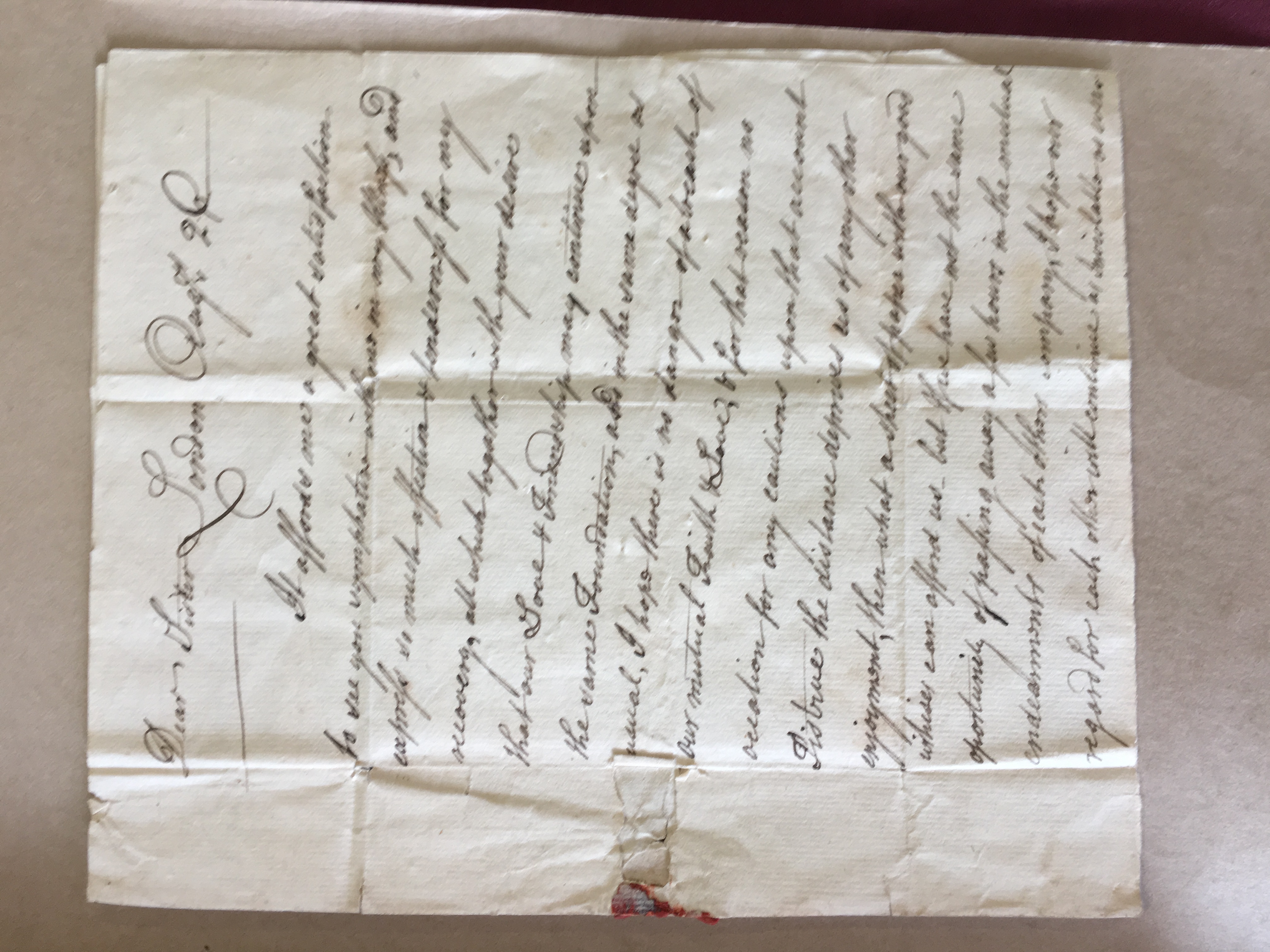 Image #1 of letter: Jervas Wright to Catherine Elliott, 26 August
