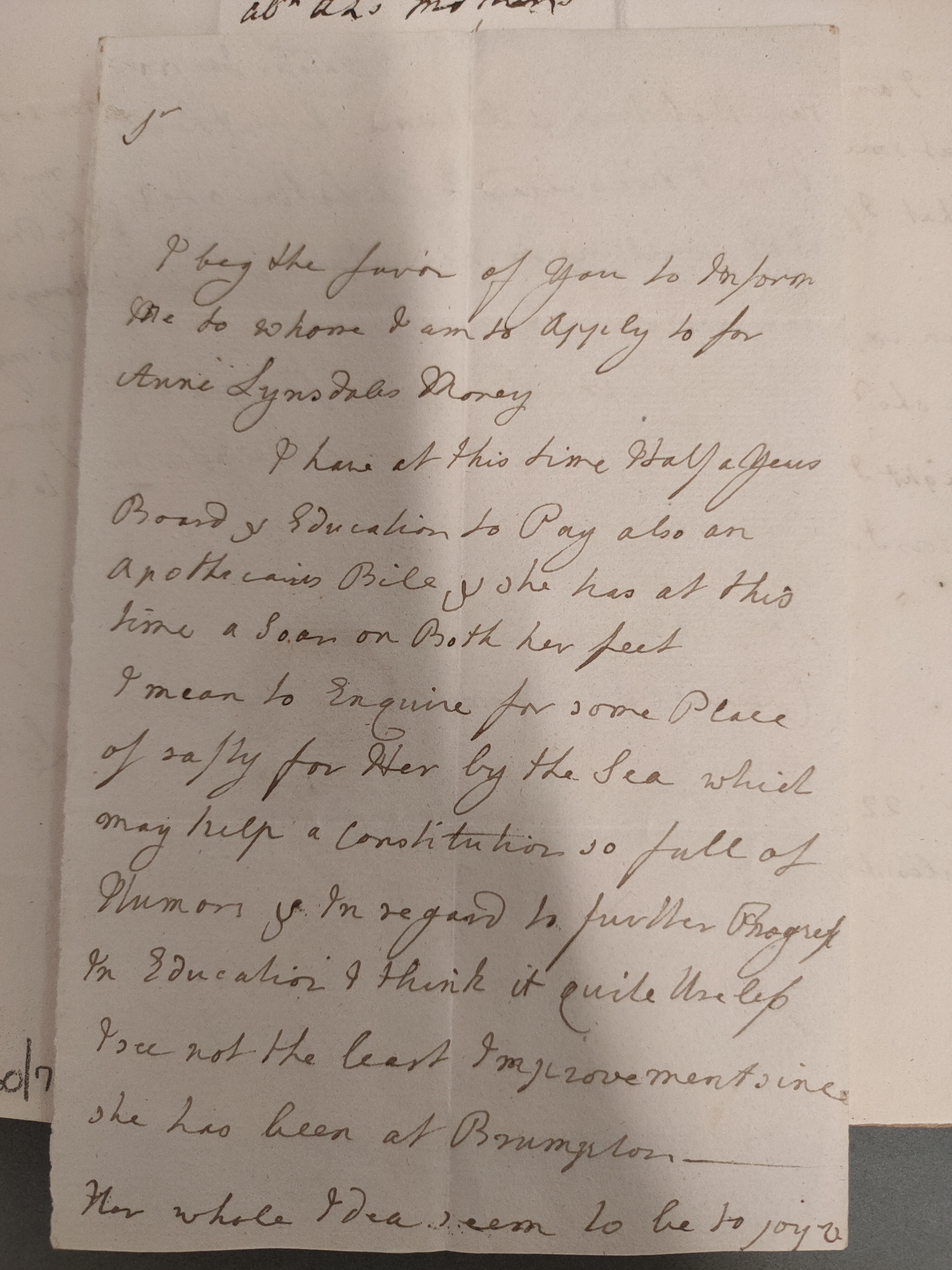 Image #1 of letter: Elizabeth Lister to [?Executors of Dr John Taylour’s will], 22 January 1801