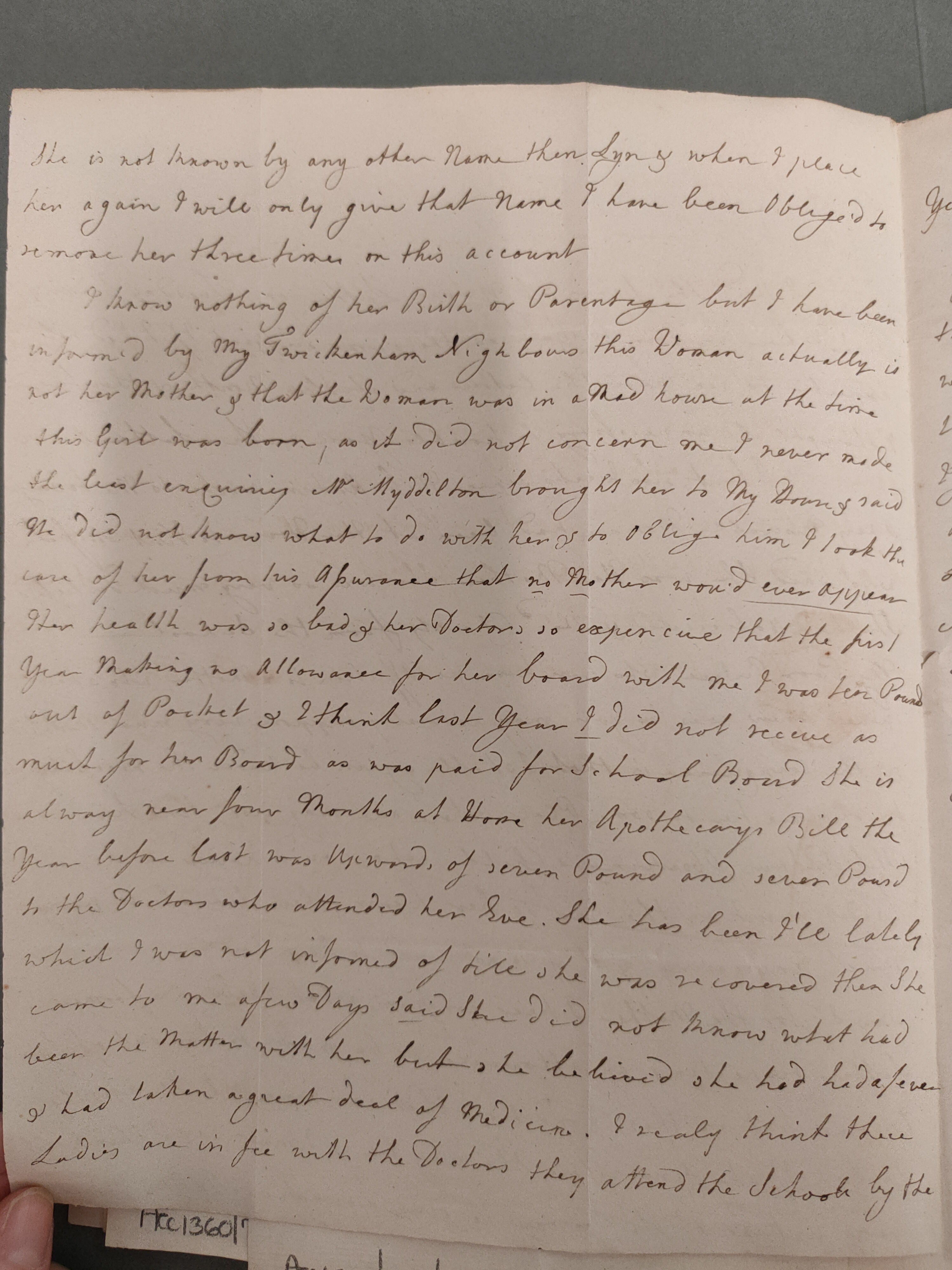 Image #2 of letter: Elizabeth Lister to James Clitherow Esq, c. November 1800