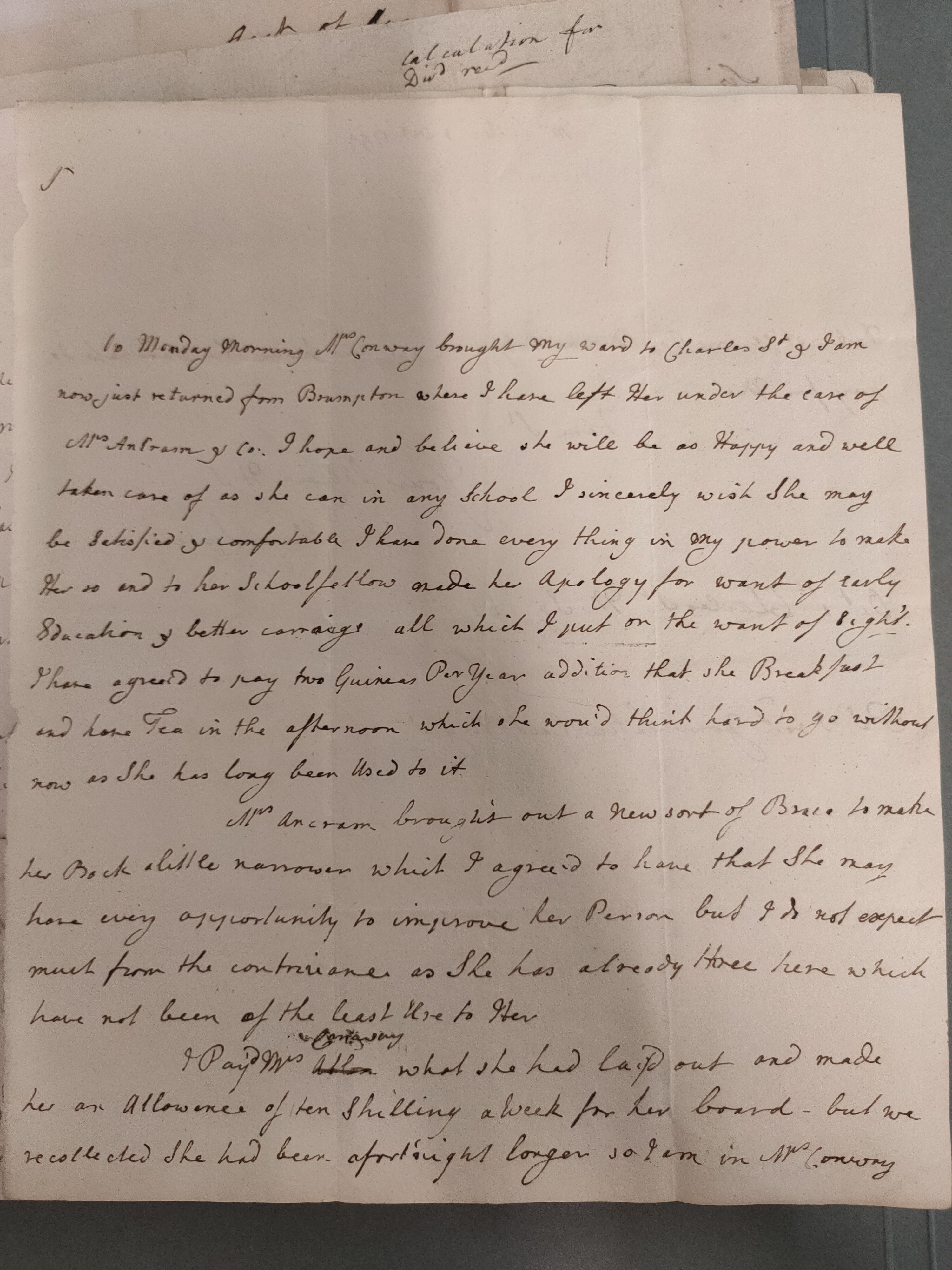 Image #1 of letter: Elizabeth Lister to [?Executors of Dr John Taylour’s will], 1 October 1799