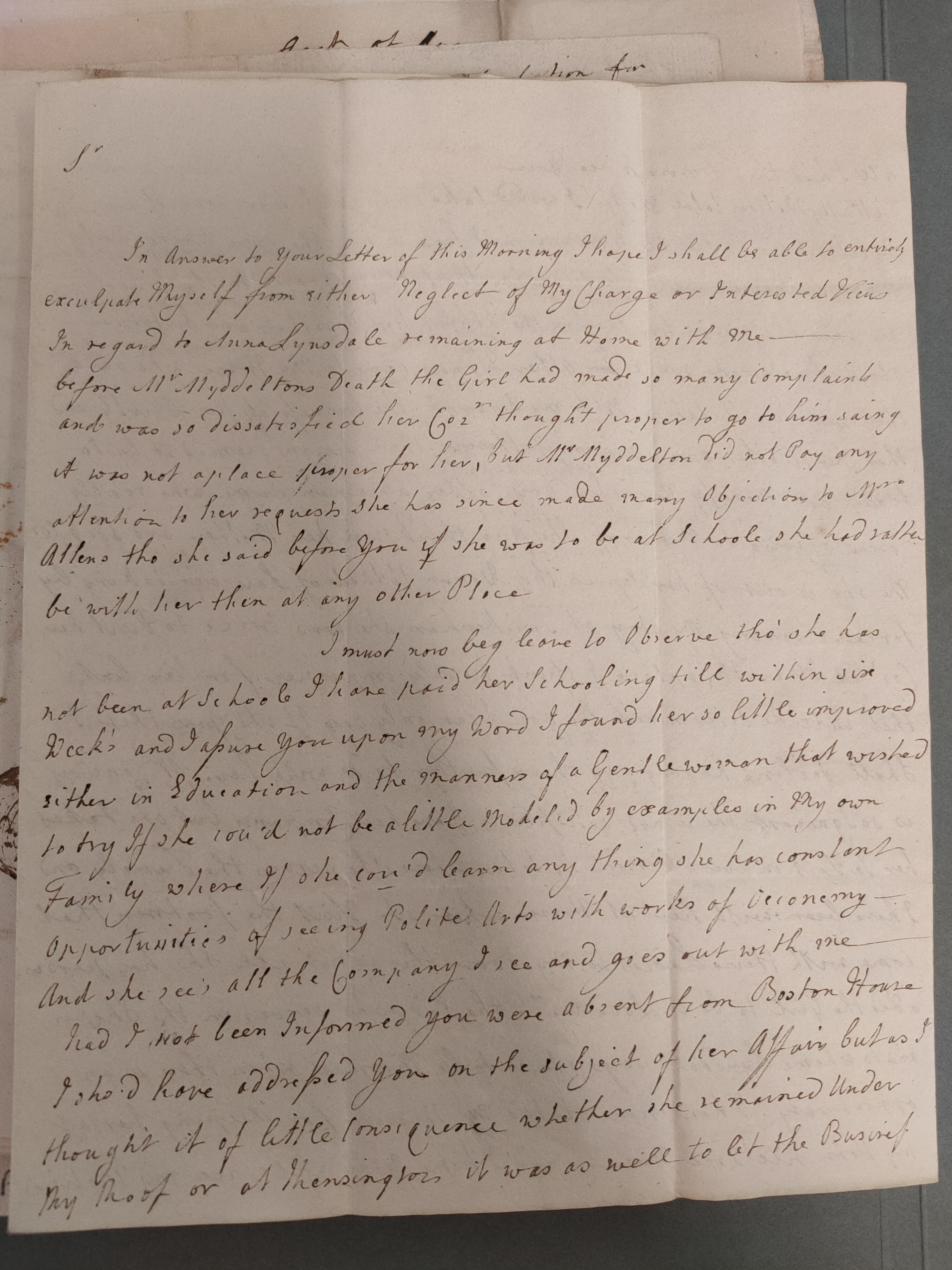 Image #1 of letter: Elizabeth Lister to James Clitherow Esq,  3 October 1798