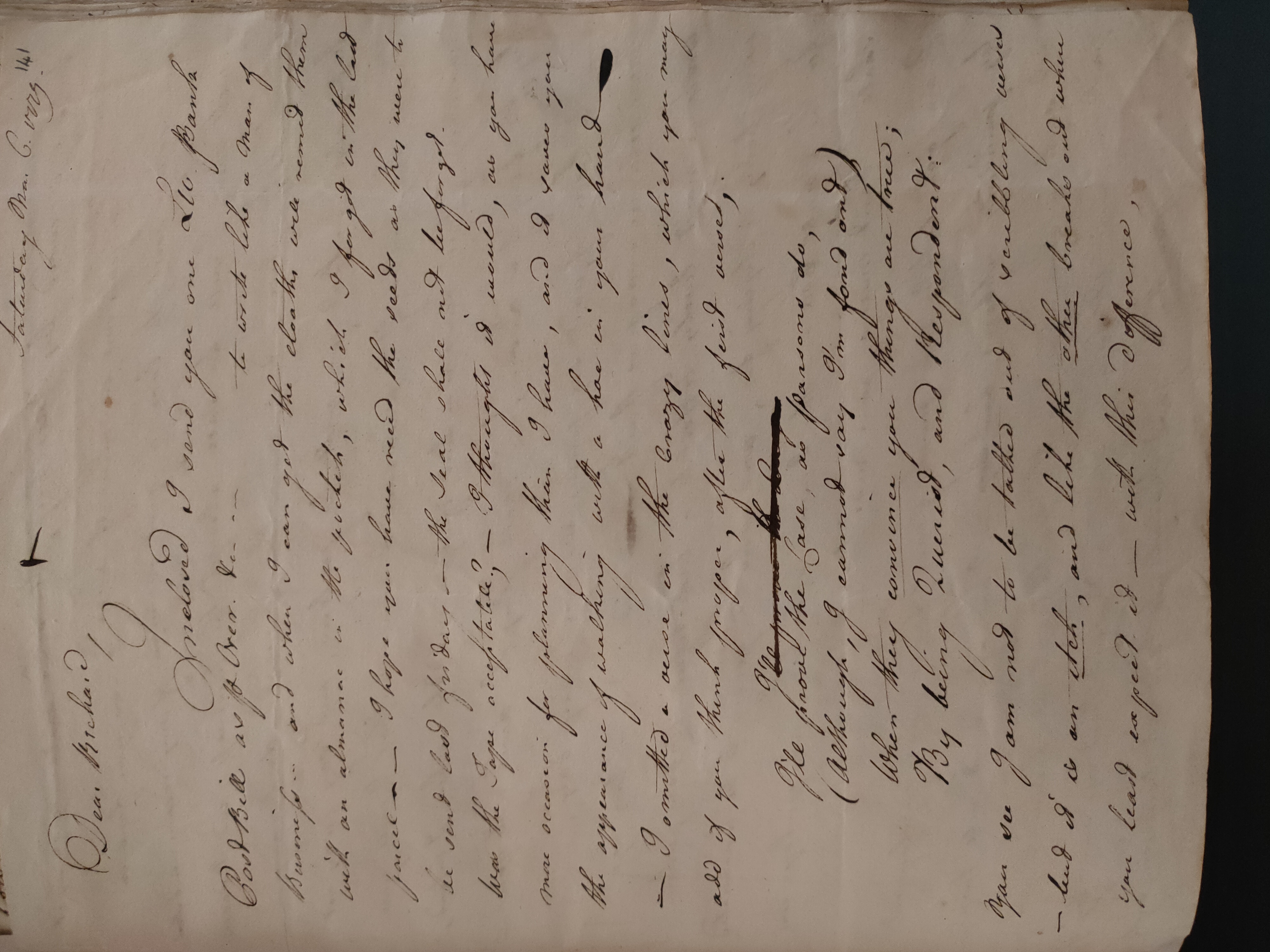 Image #1 of letter: George Cumberland to Revd Richard Cumberland, 6 March 1779