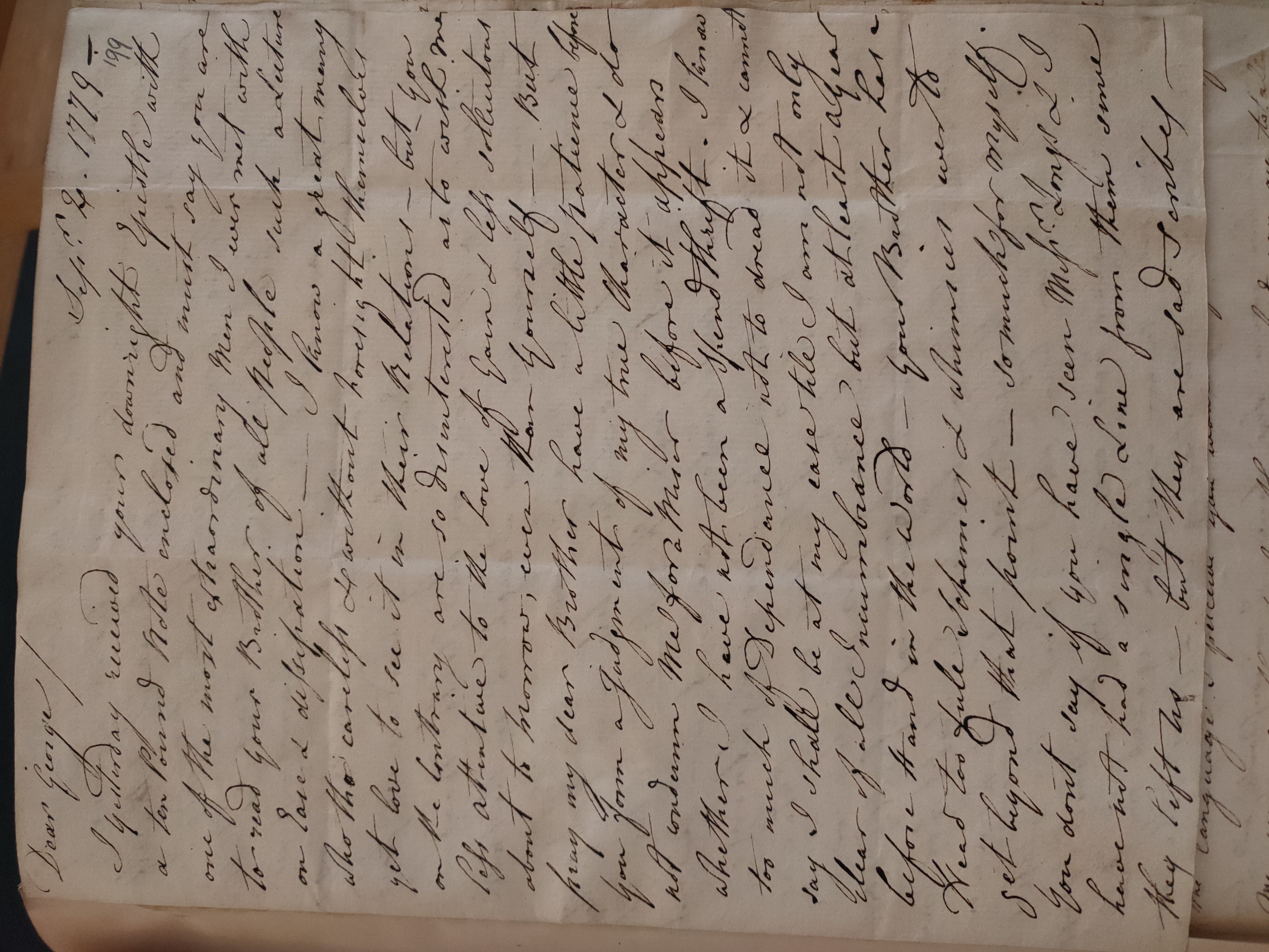 Image #1 of letter: Revd Richard Cumberland to George Cumberland, 4 September 1779