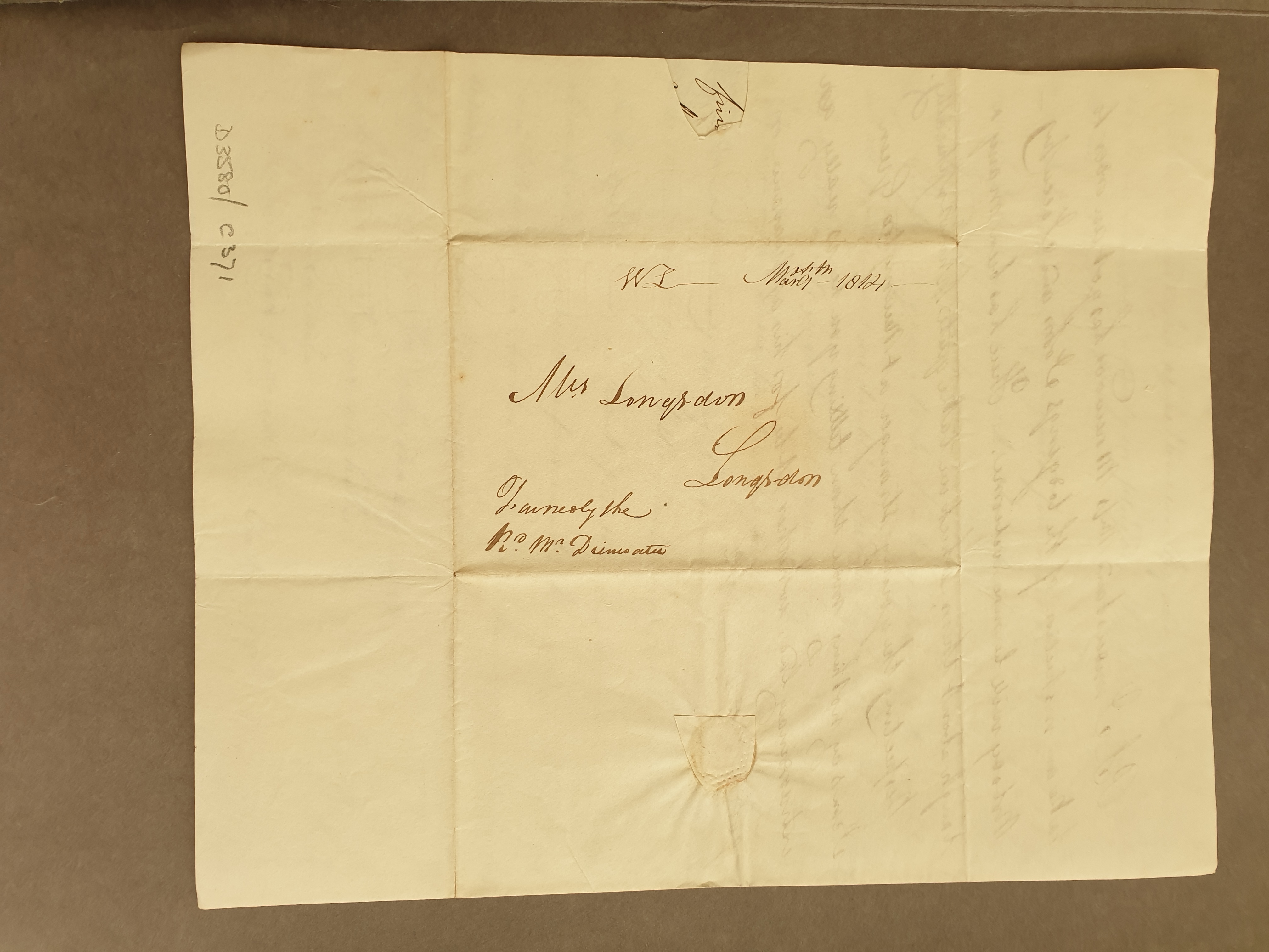 Image #4 of letter: William Longsdon to Elizabeth Longsdon (snr), 9 March 1814