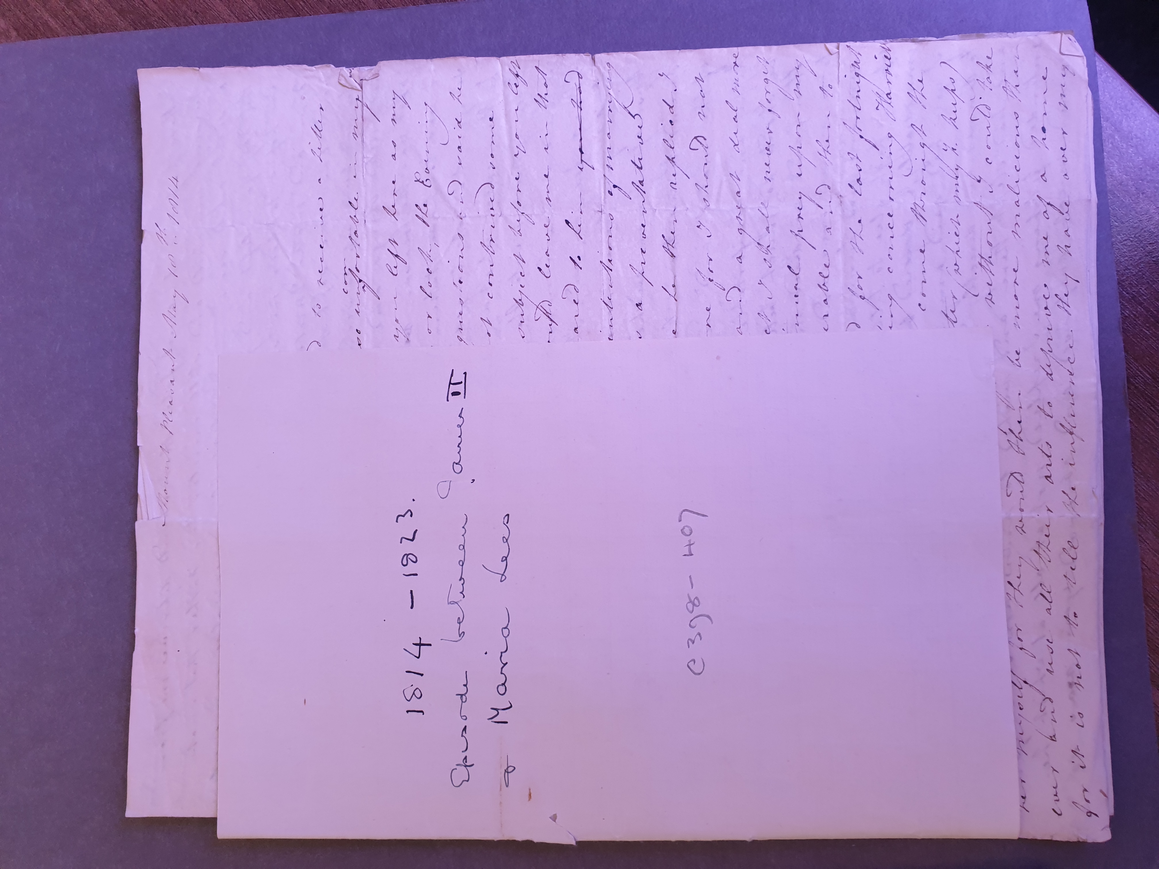 Image #1 of letter: Maria Longsdon to James Longsdon (jnr), 18 May 1814