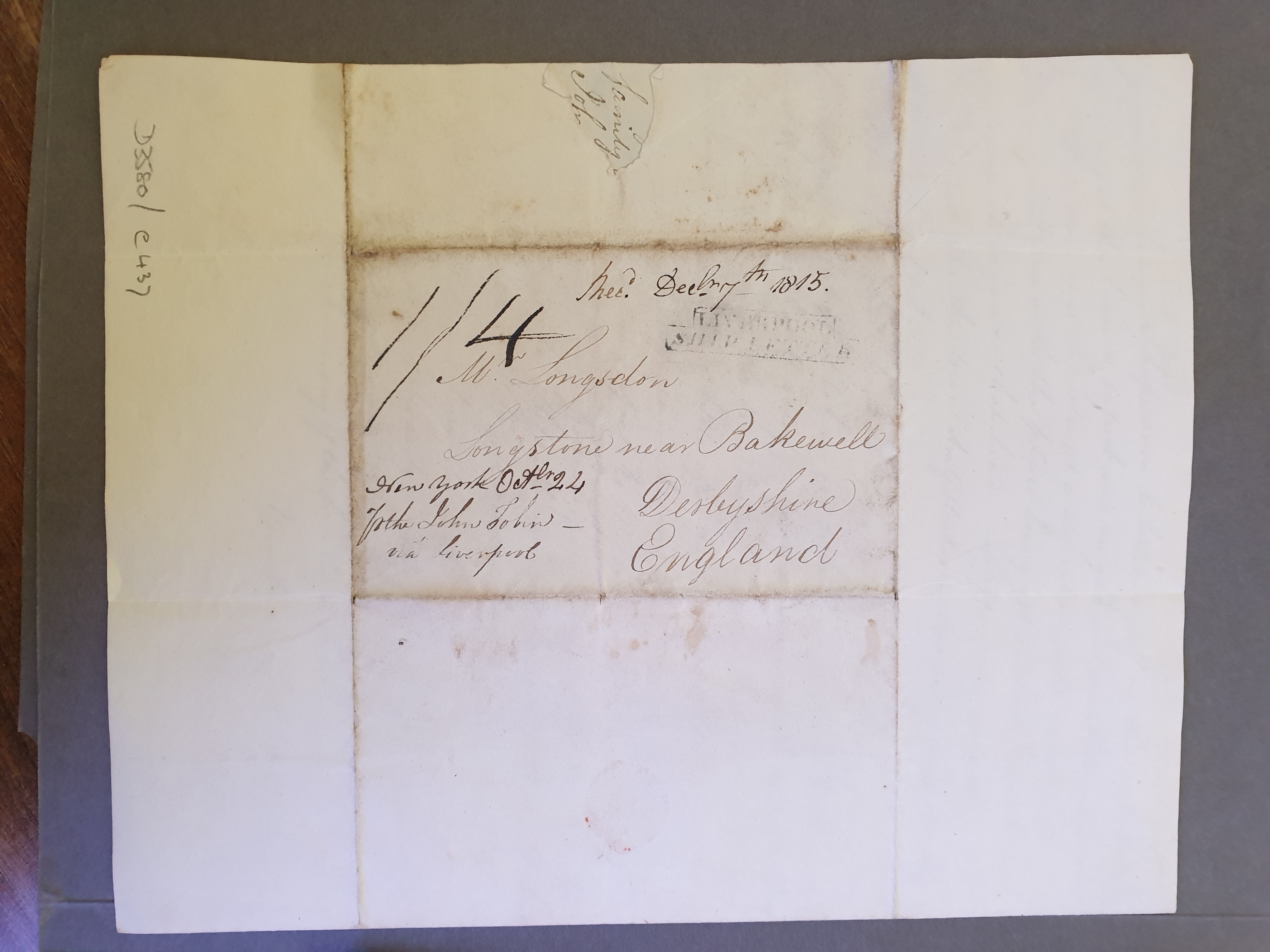 Image #3 of letter: William Longsdon to John Longsdon (snr) and Elizabeth Longsdon (snr), 24 October 1815