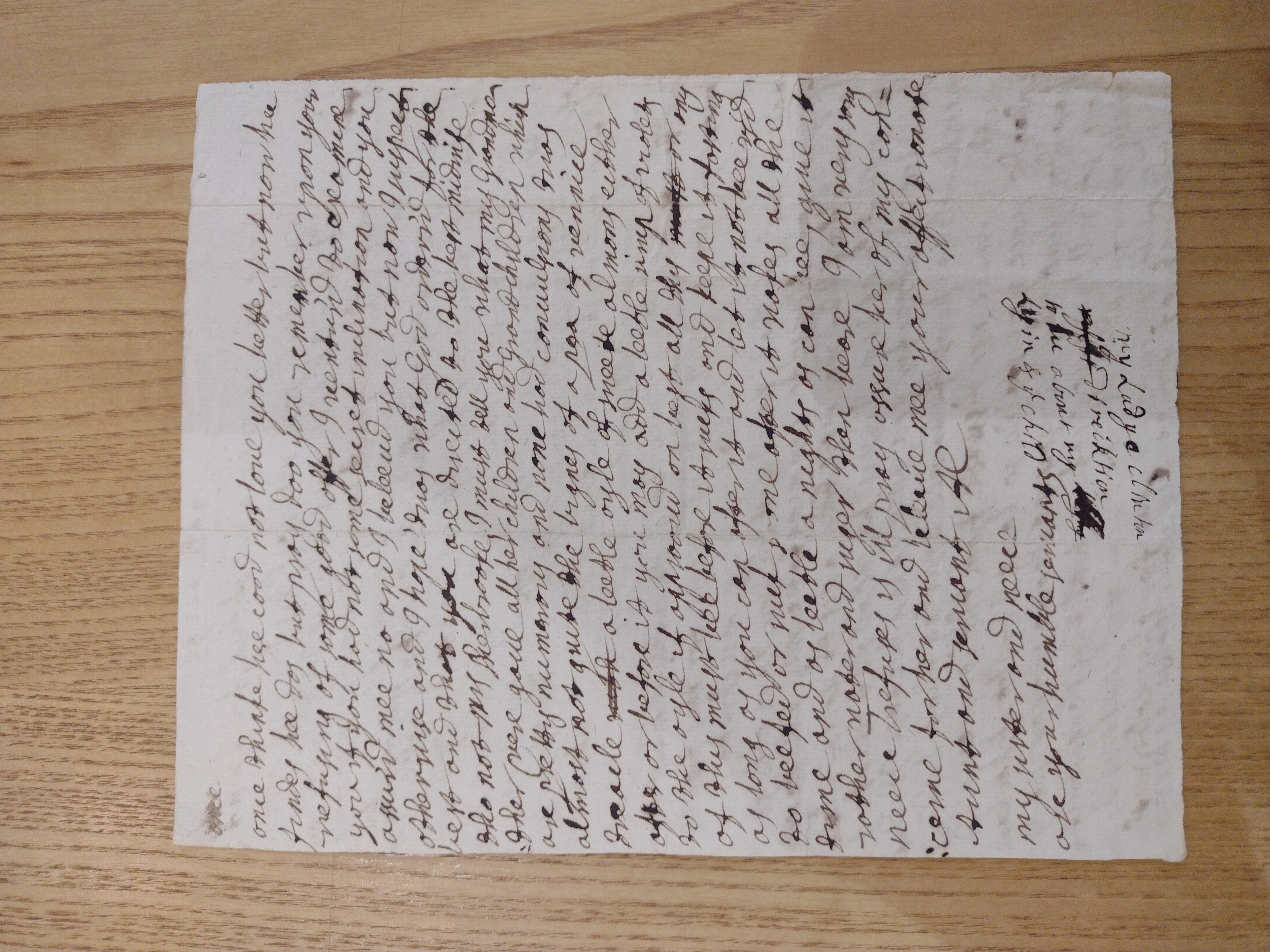 Image #2 of letter: Anne Clinton to Bridget Boscowan, 26 December 1693