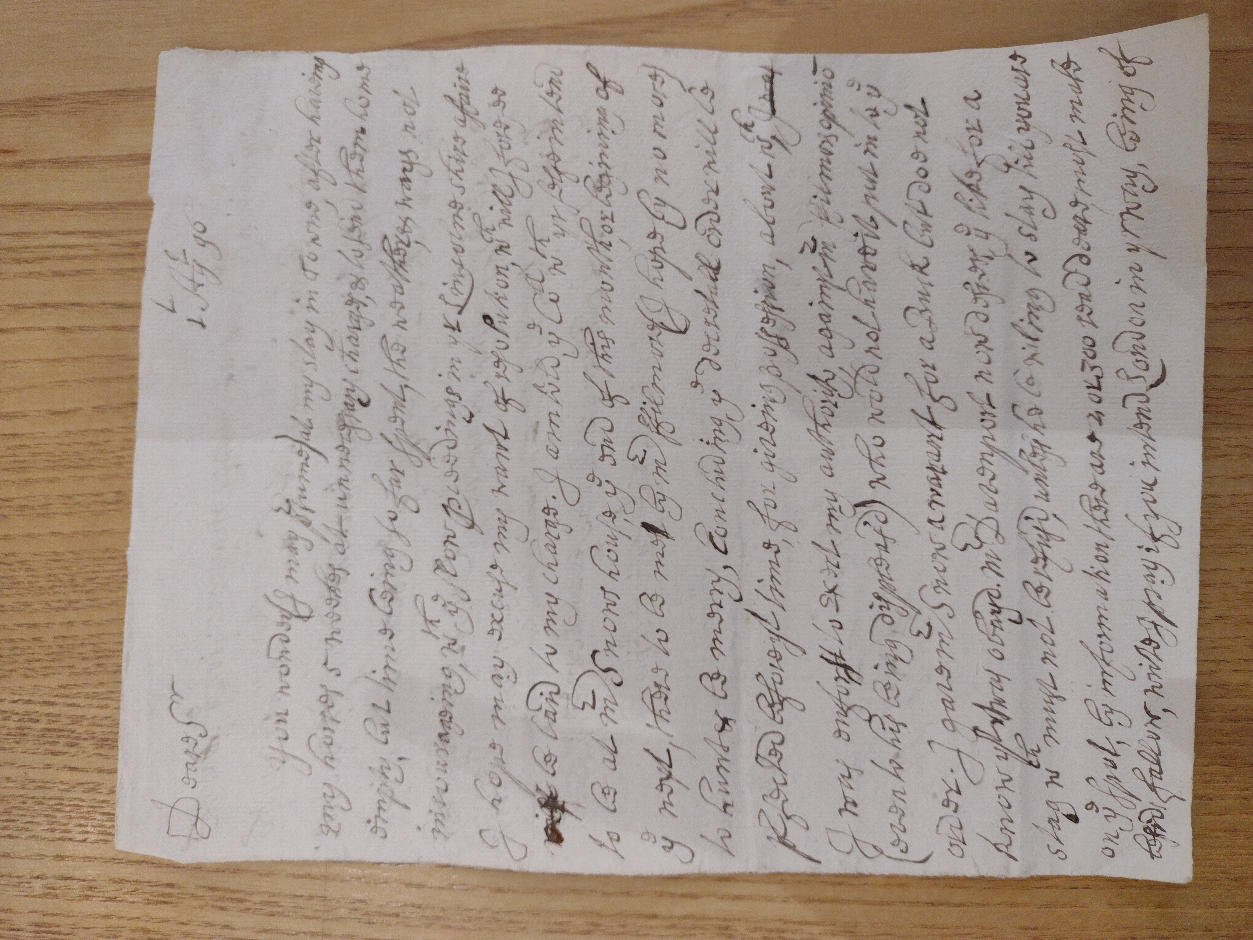 Image #1 of letter: Hugh Boscawen to Hugh Fortescue, 1 August 1696