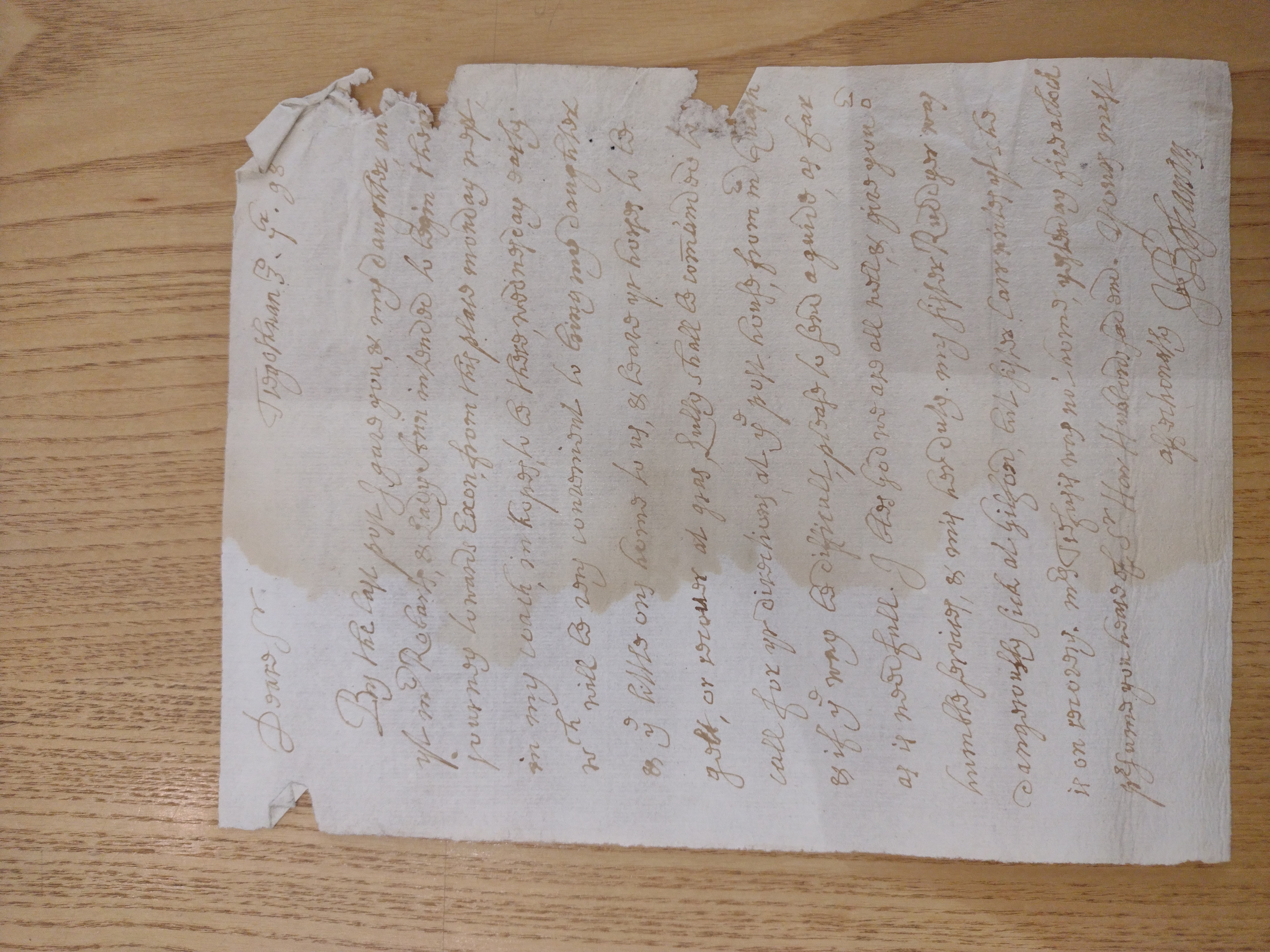 Image #1 of letter: Hugh Boscawen to Hugh Fortescue, 3 November 1698