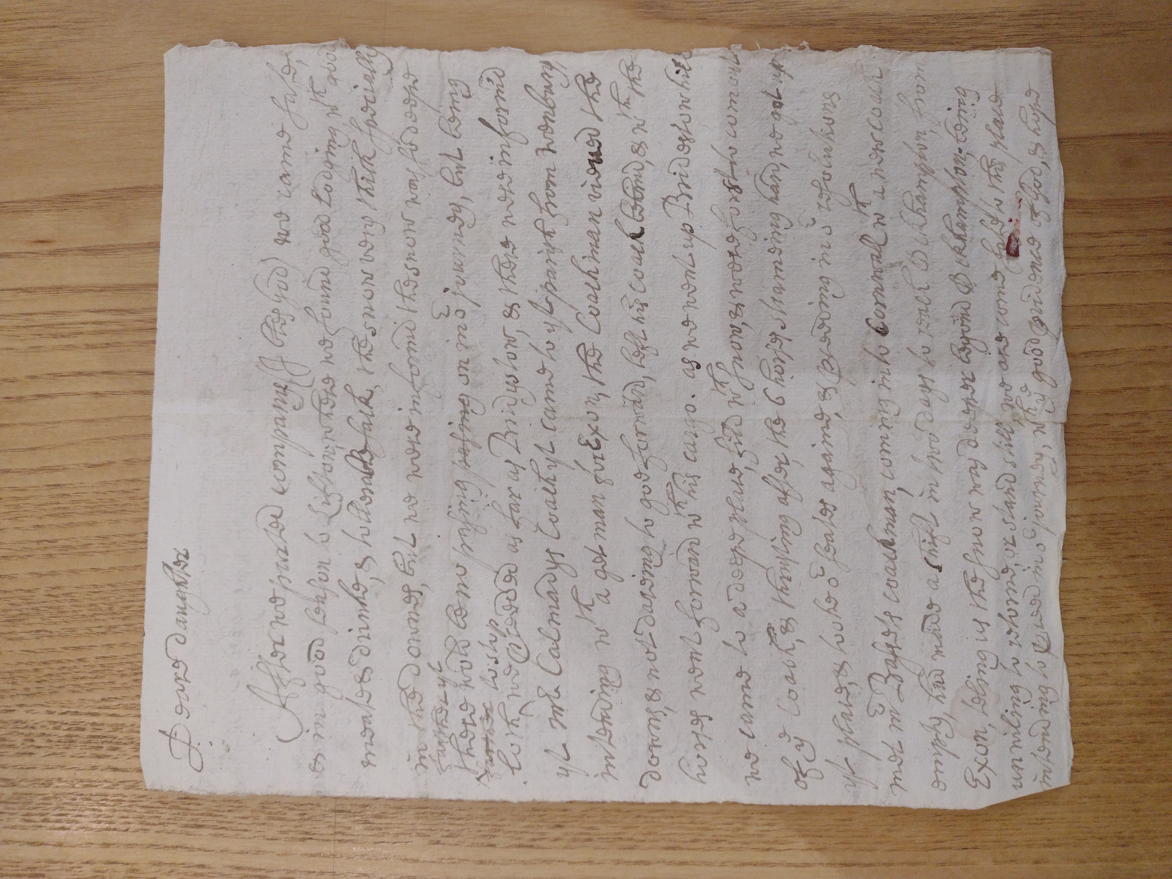 Image #1 of letter: Hugh Boscawen to Bridget Fortescue, 18 November 1698