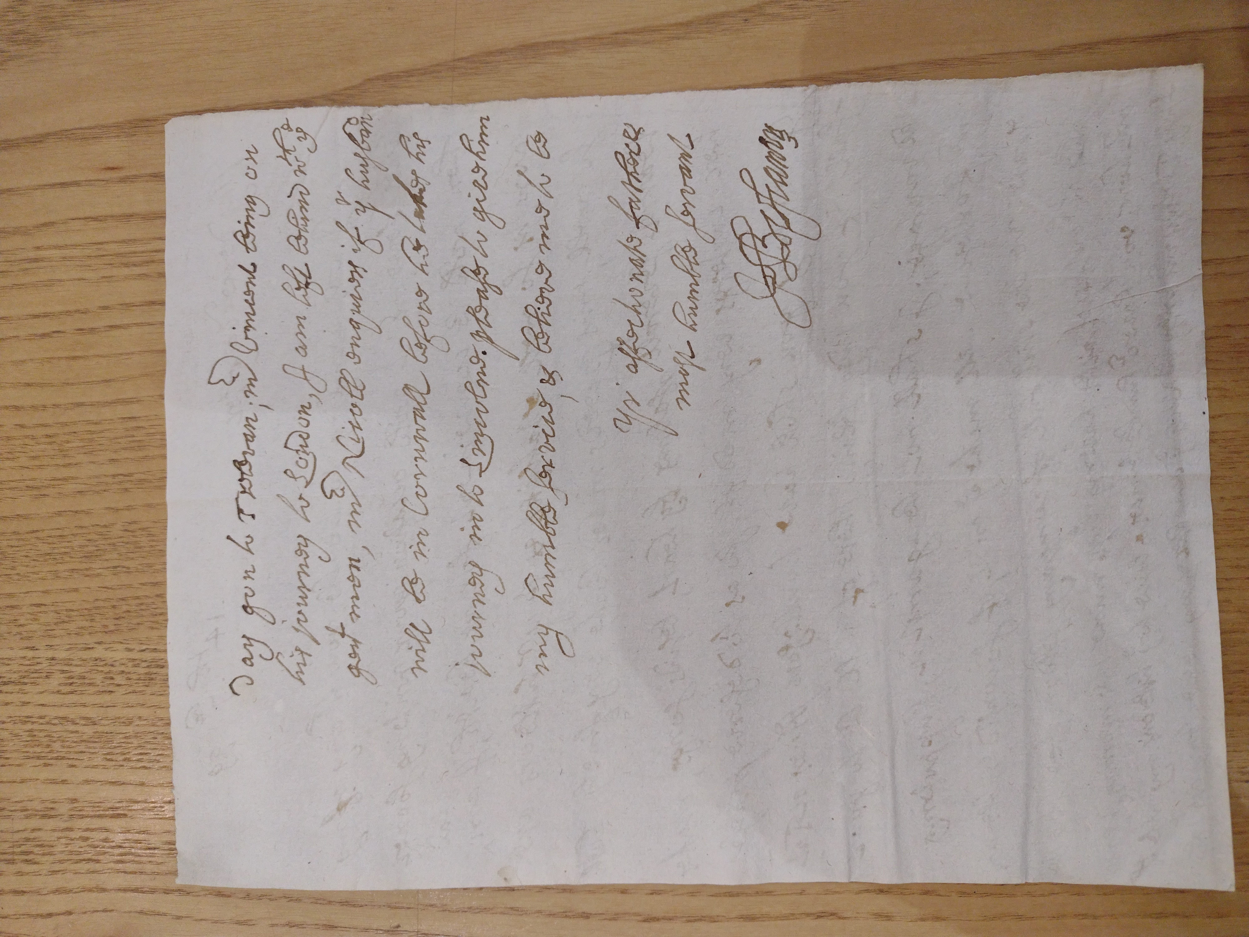 Image #2 of letter: Hugh Boscawen to Bridget Fortescue, 14 {?July} 1699