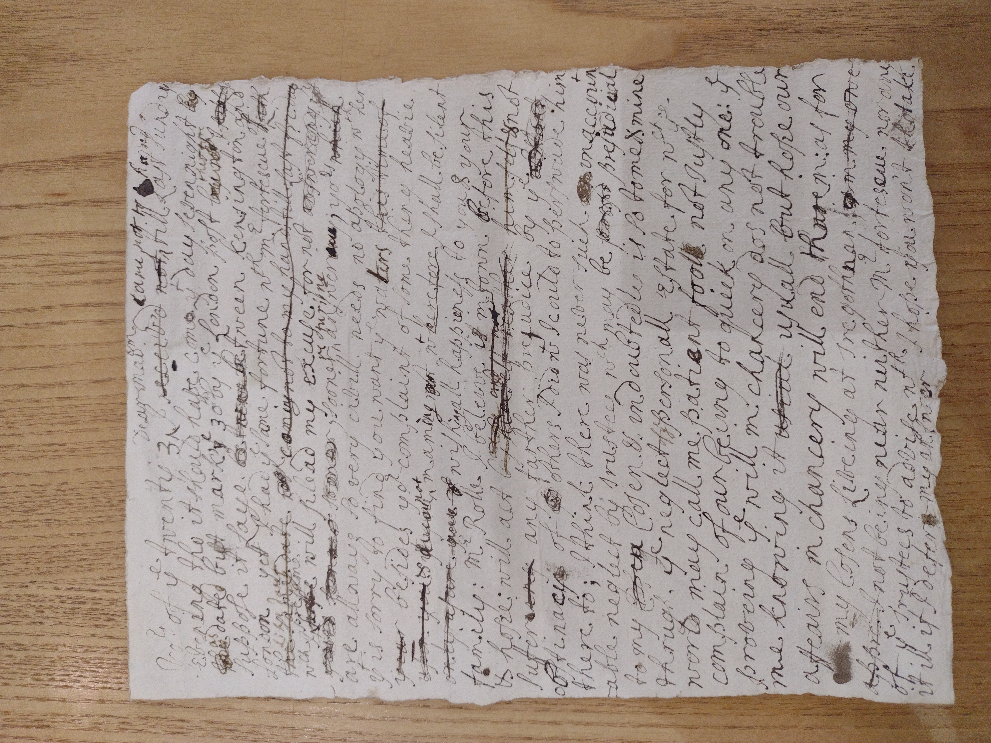 Image #1 of letter: J Boscawen to Bridget Fortescue, [?1701]
