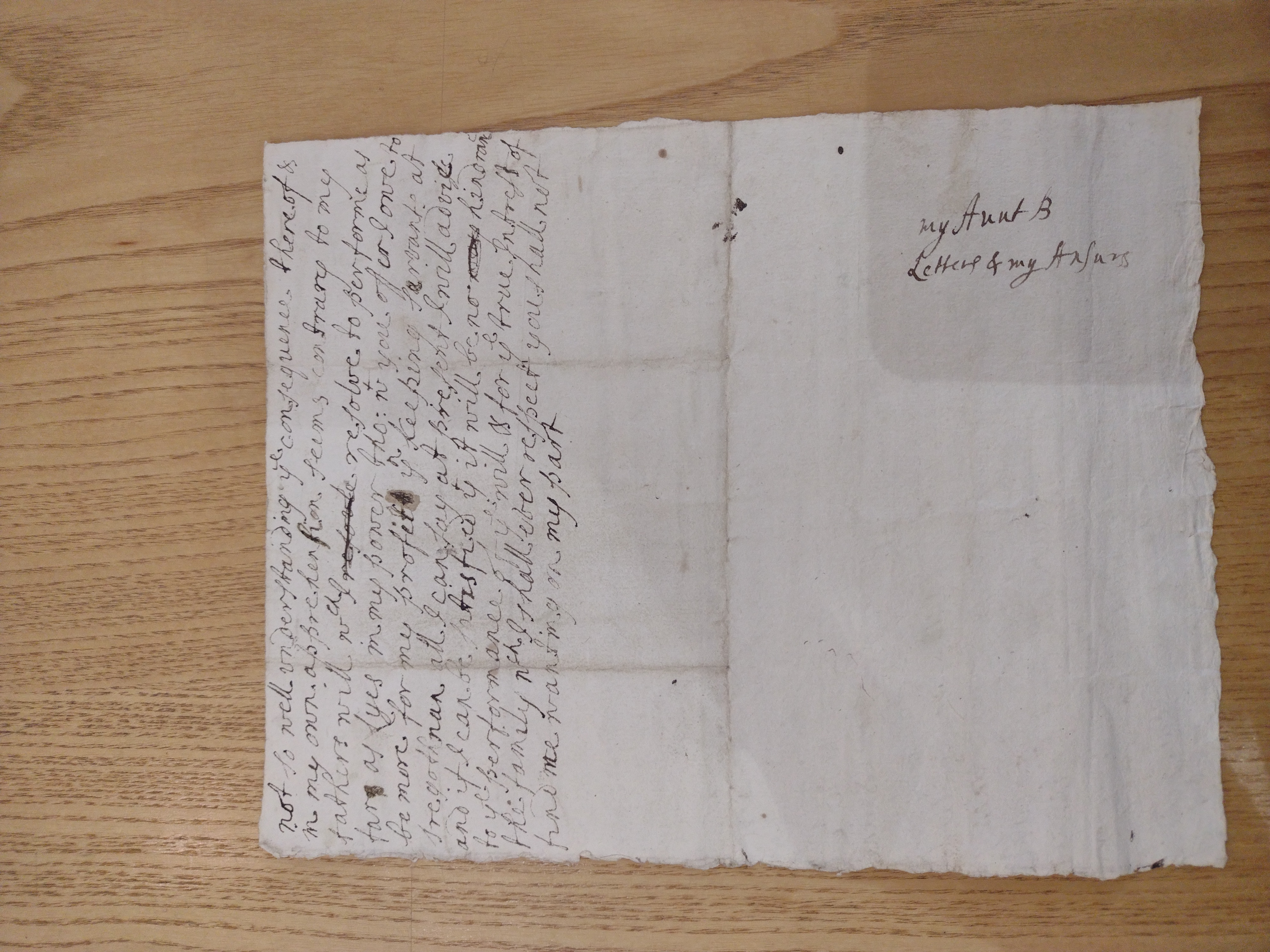 Image #2 of letter: J Boscawen to Bridget Fortescue, [?1701]