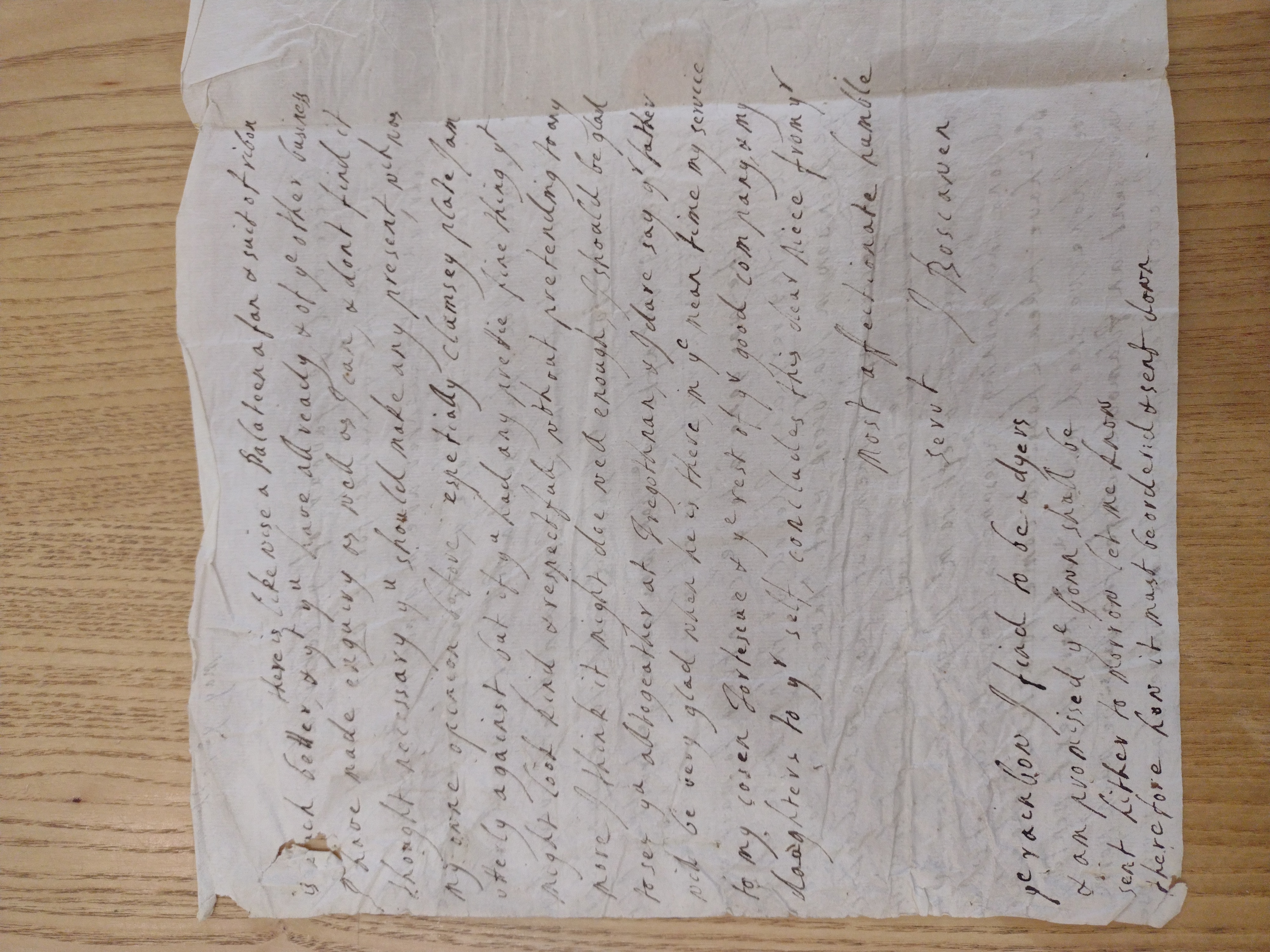 Image #2 of letter: Bridget Fortescue to J Boscawen, 10 May [?1701]