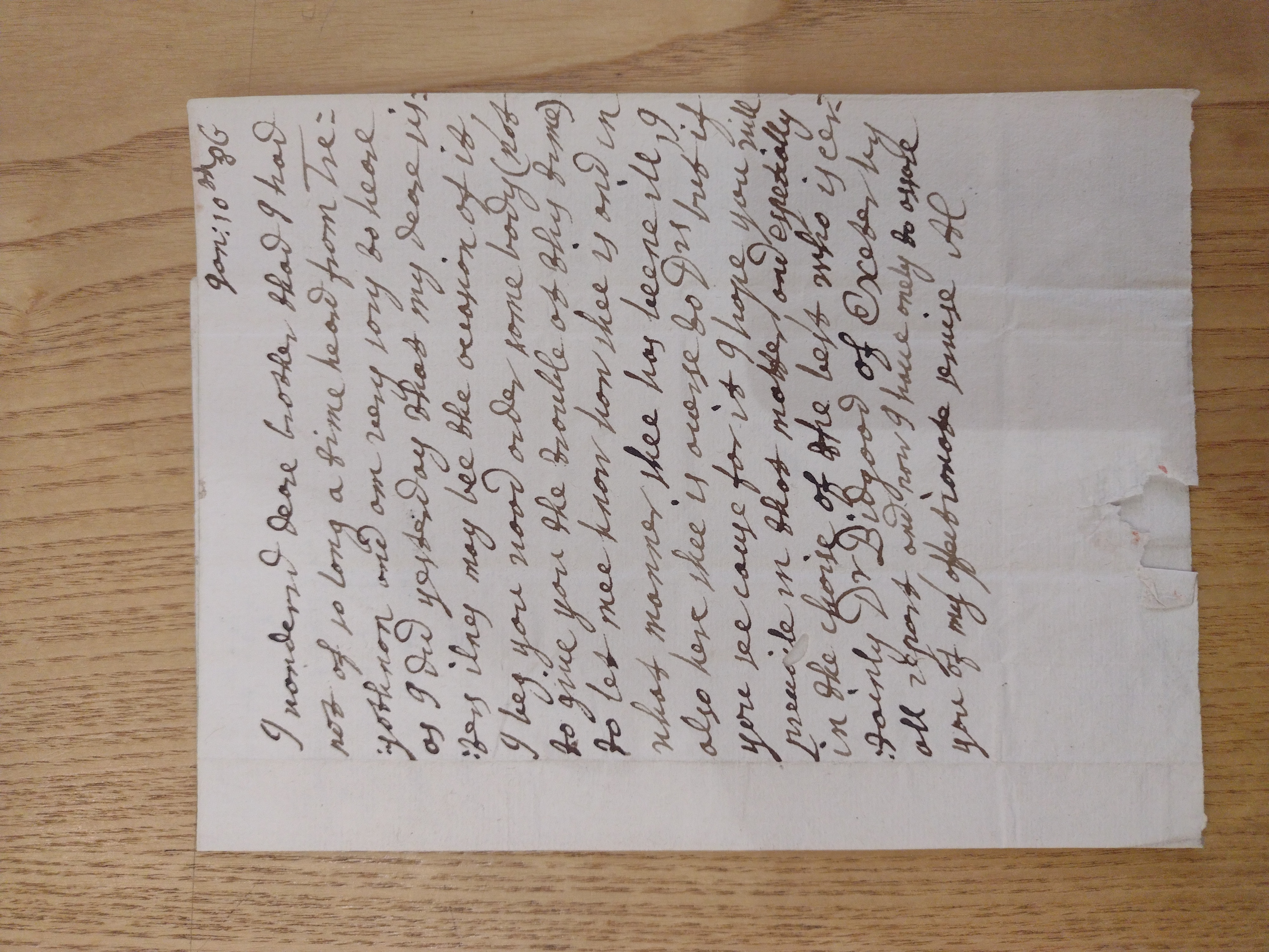 Image #1 of letter: Anne Clinton to Hugh Boscawen, 10 January 1686